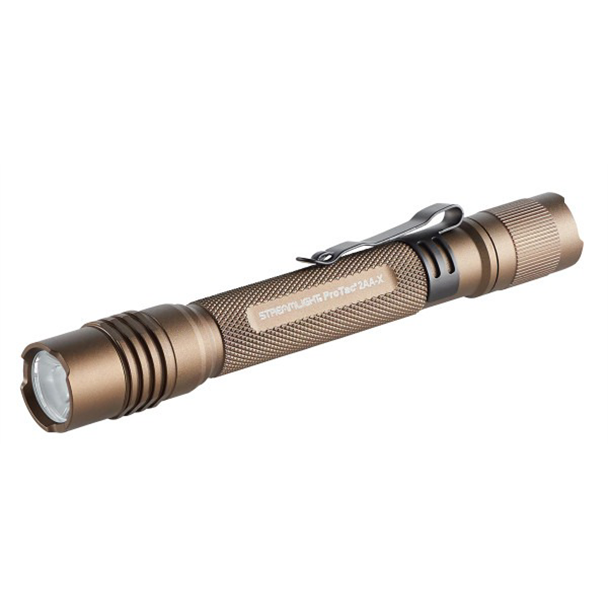 Streamlight 550 Lumen ProTac 2AA-X USB Flashlight &hyphen; Includes holster, rechargeable lithium polymer battery pack, and USB-C cord  - Coyote