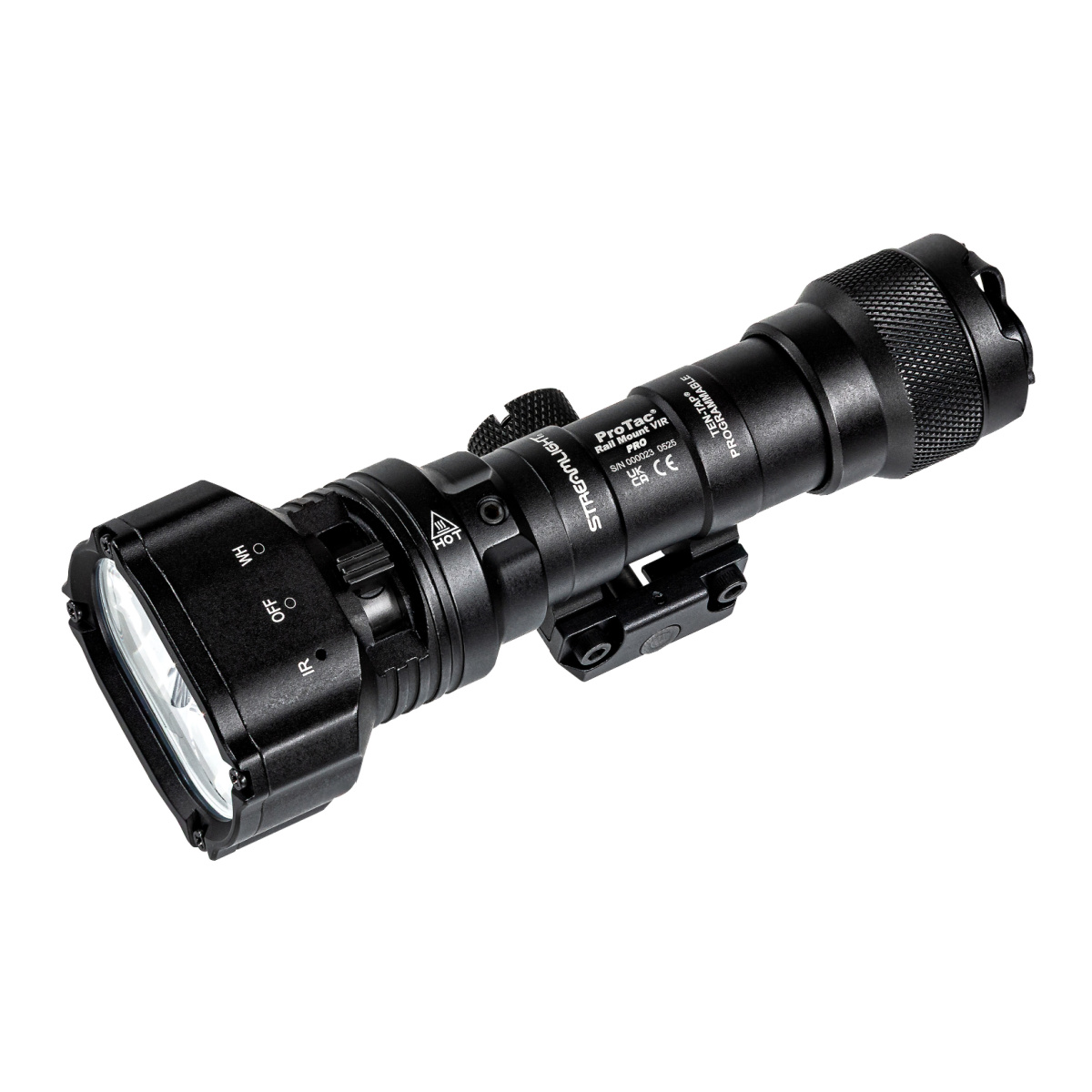 Streamlight ProTac Rail Mount VIR Flashlight and Rail Mount System- Includes Jack Cap, M-LOK Kit, momentary switch, hardware kit, 2.5 mm Allen Wrench and 2 CR123A lithium batteries - Black