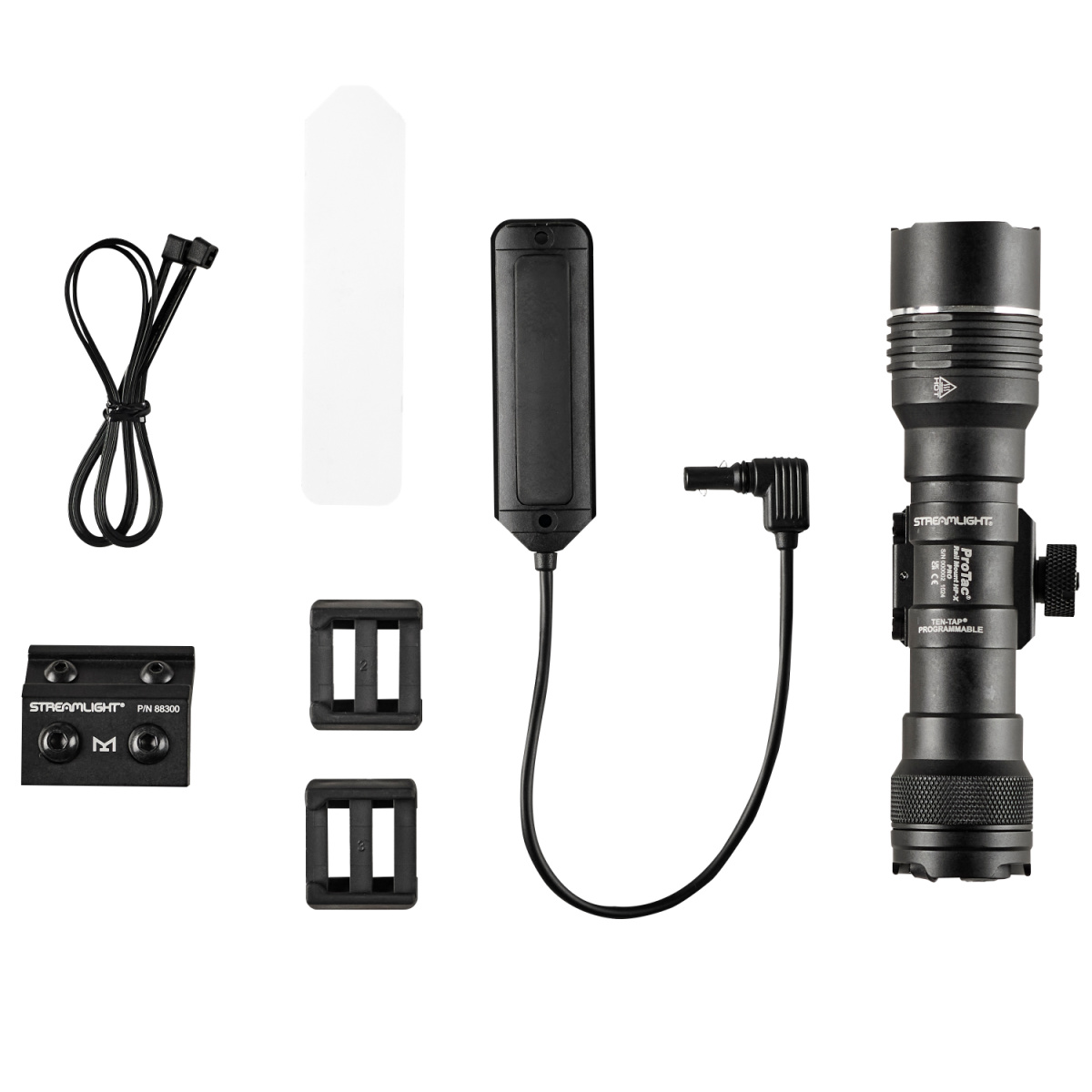Streamlight ProTac Rail Mount HP-X Pro USB - System - Includes Jack-Cap Tail Cap Switch, M-LOK Mount, Mounting Hardware, Allen Wrench, Straight Momentary Pressure Switch, (1) SL-B26 Rechargeable Battery Pack, and USB Cord - Box - Black
