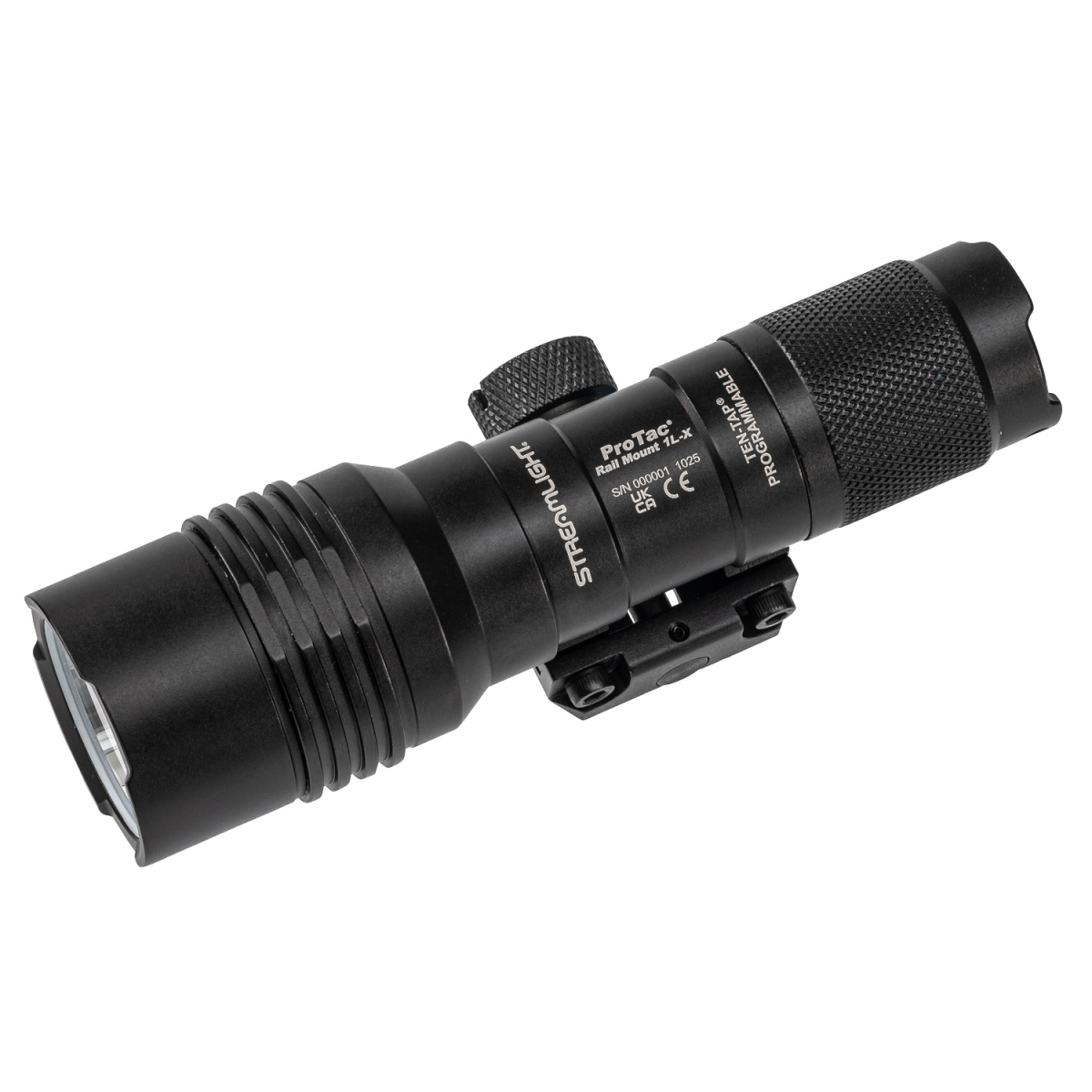 Streamlight ProTac Rail Mount 1L-X Flashlight and Rail Mount System - Includes tailcap switch, mounting hardware, M-LOK mount and CR123A lithium battery - Black