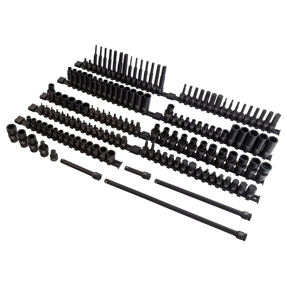 SUNEX 145 Piece 3/8" Dr Master Impact Socket Set