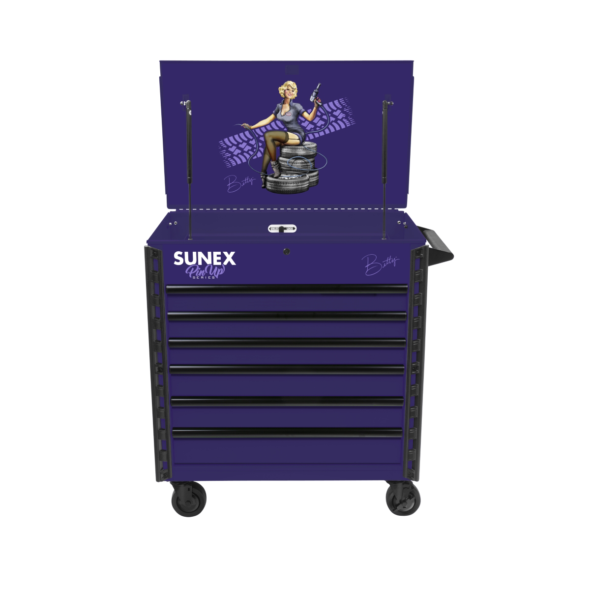 SUNEX Premium Full Drawer Service Cart-Pin Up Girl BETTY