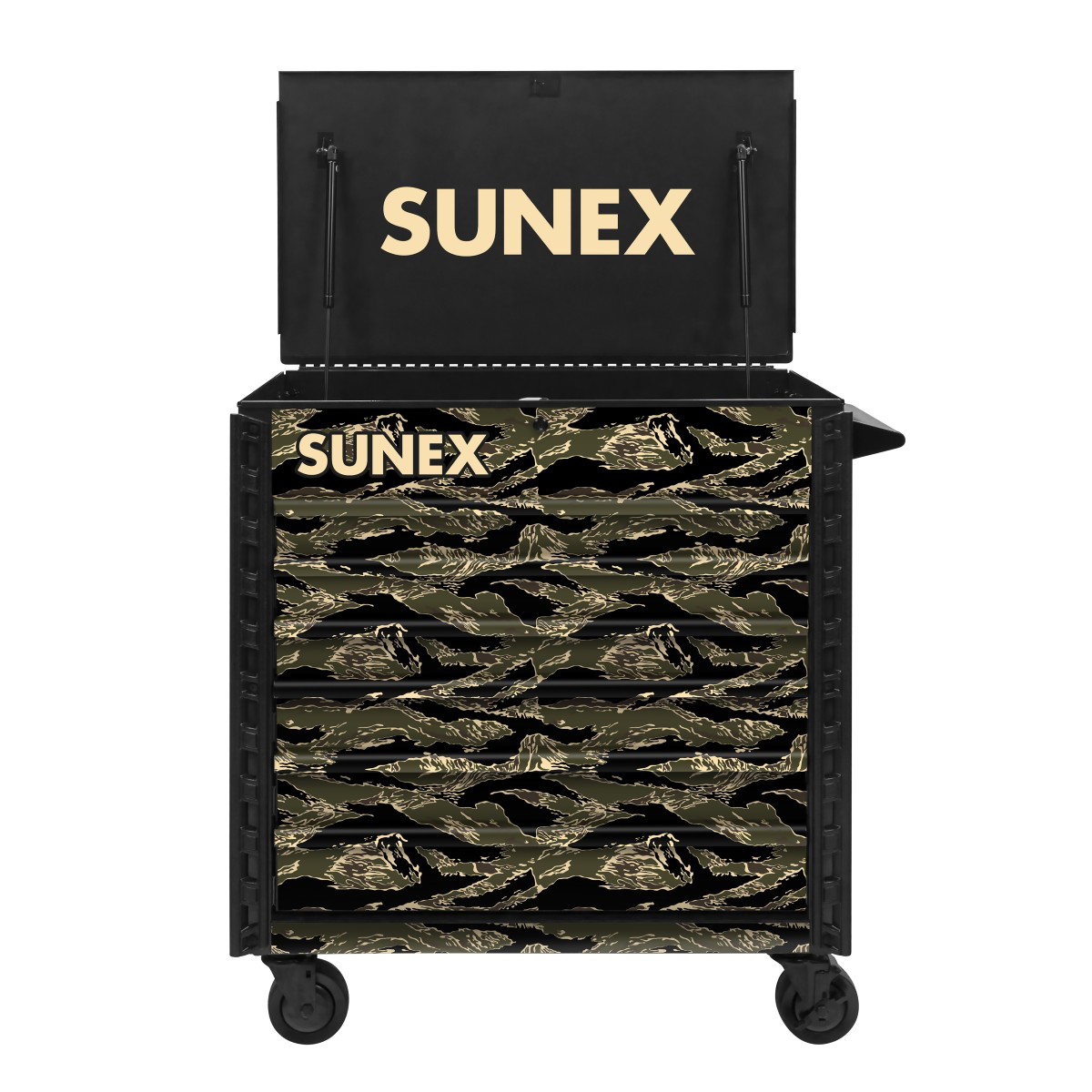 Sunex Tools Shadow Tiger Camouflage 39" 6 Drawer Premium Service Cart ‐ Black