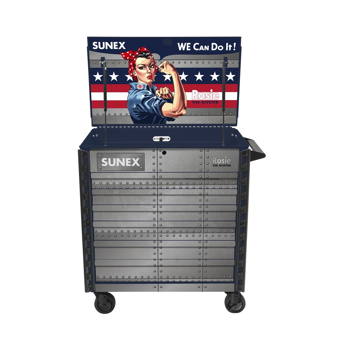 SUNEX Premium Full Drawer BLUE Service Cart - Rosie