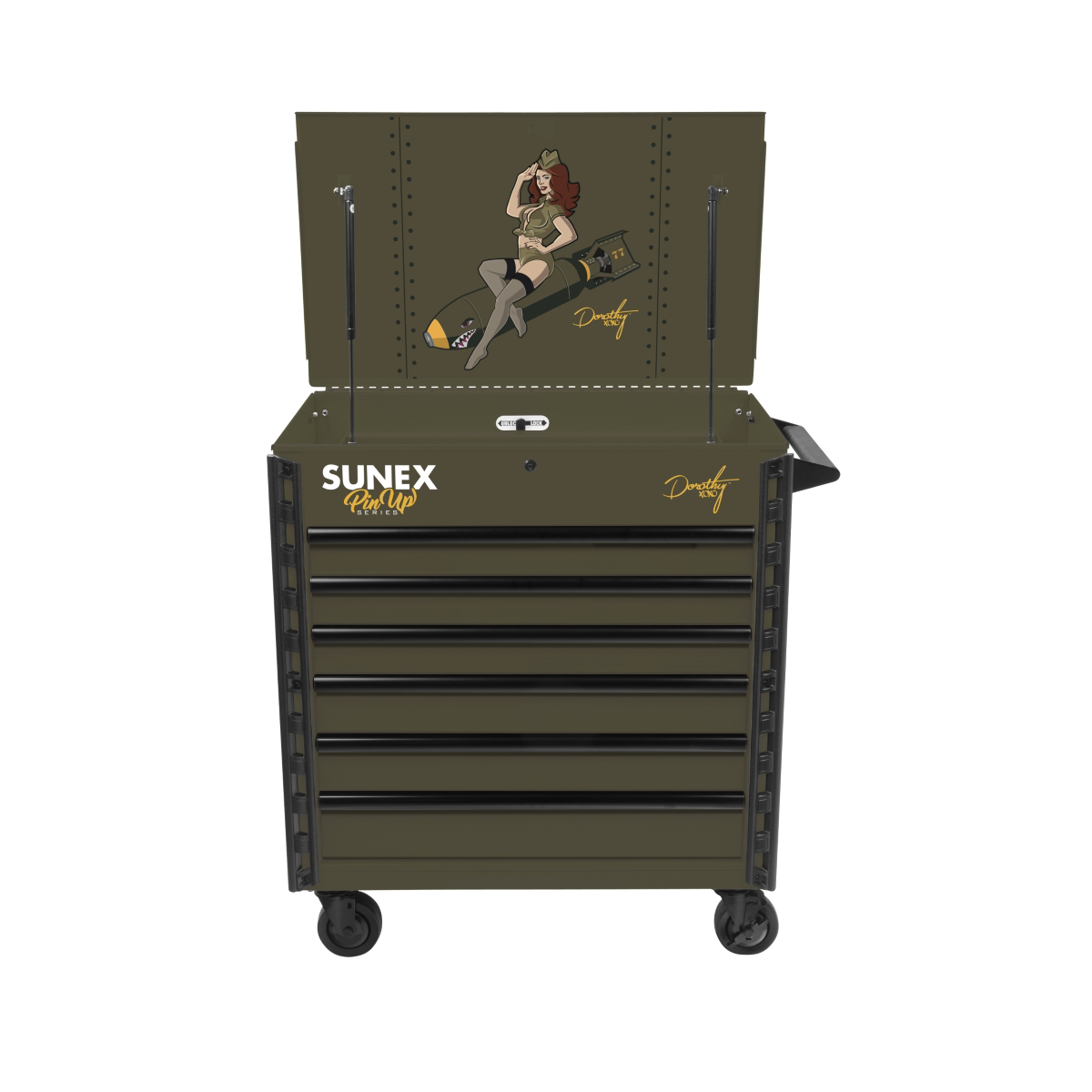 SUNEX Premium Full Drawer Service Cart-Pin Up Girl DOROTHY