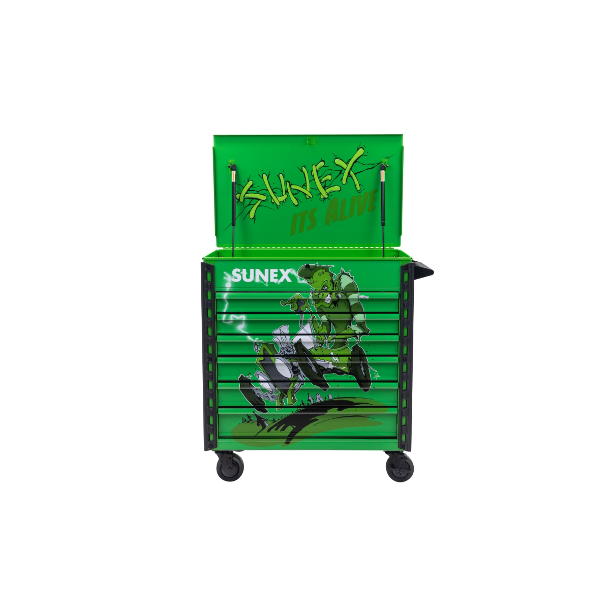 SUNEX Tony Squindo It's Alive Full Drawer Service Cart - Green