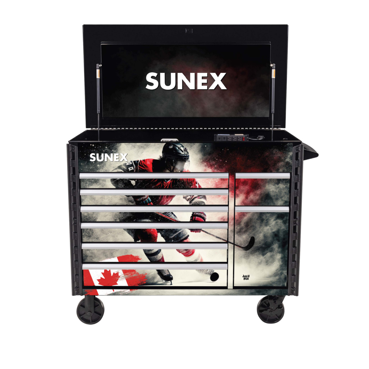 SUNEX 50 Inch 7 Drawer Power Cart - Hockey