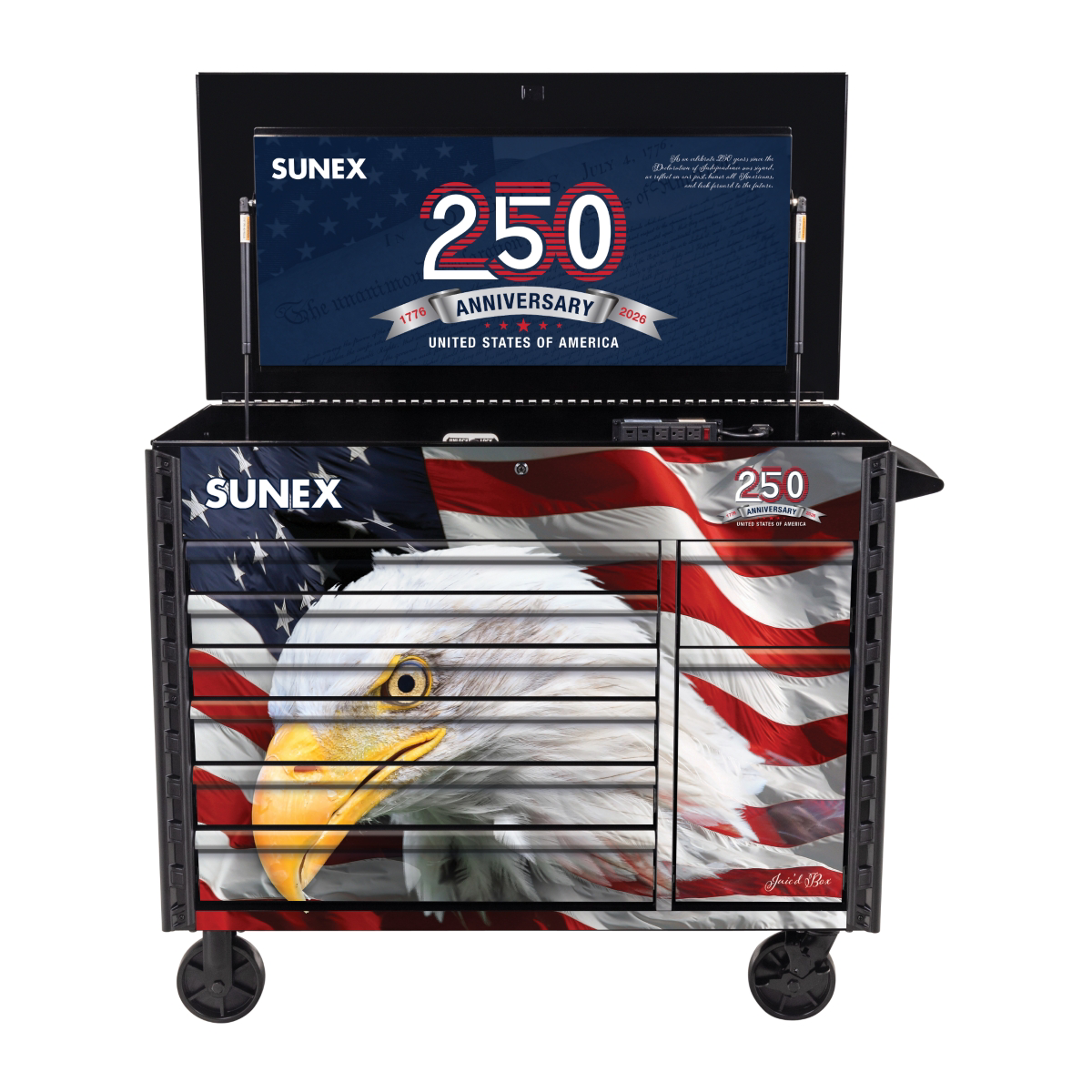 SUNEX 7 Drawer Power Cart with Dedicated power tool storage - 250th