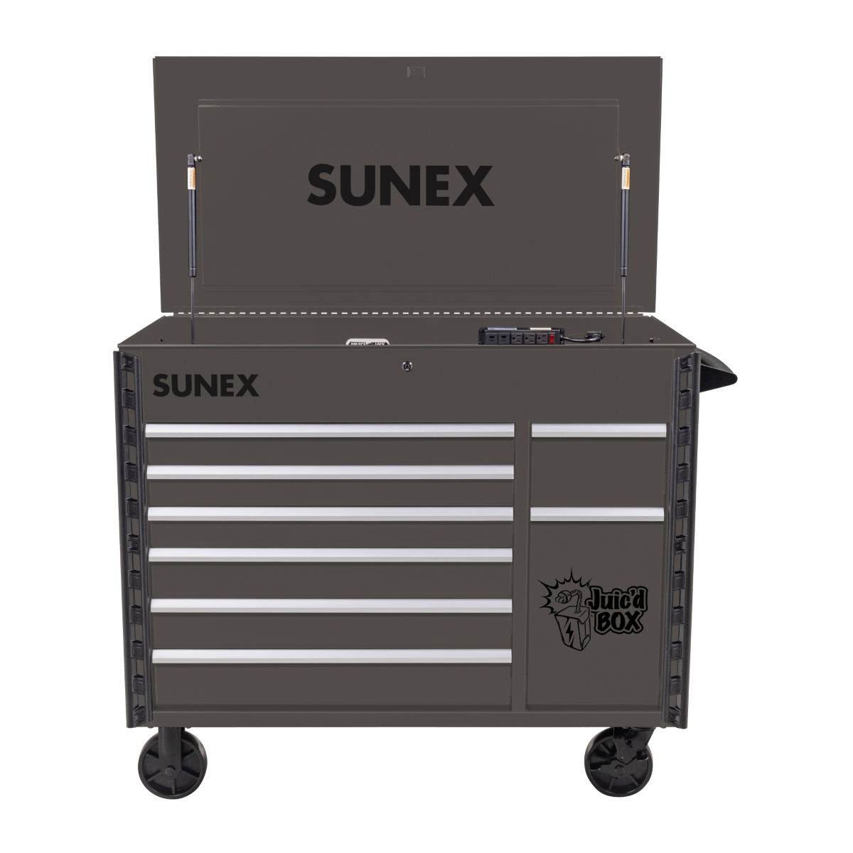 SUNEX 7 Drawer Power Cart with Dedicated power tool storage - GRAY