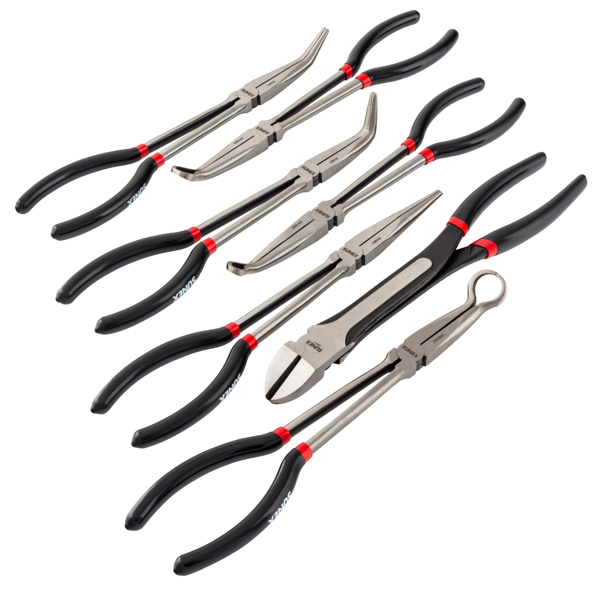 SUNEX 7  Piece 11 Inch Long Reach Pliers Set