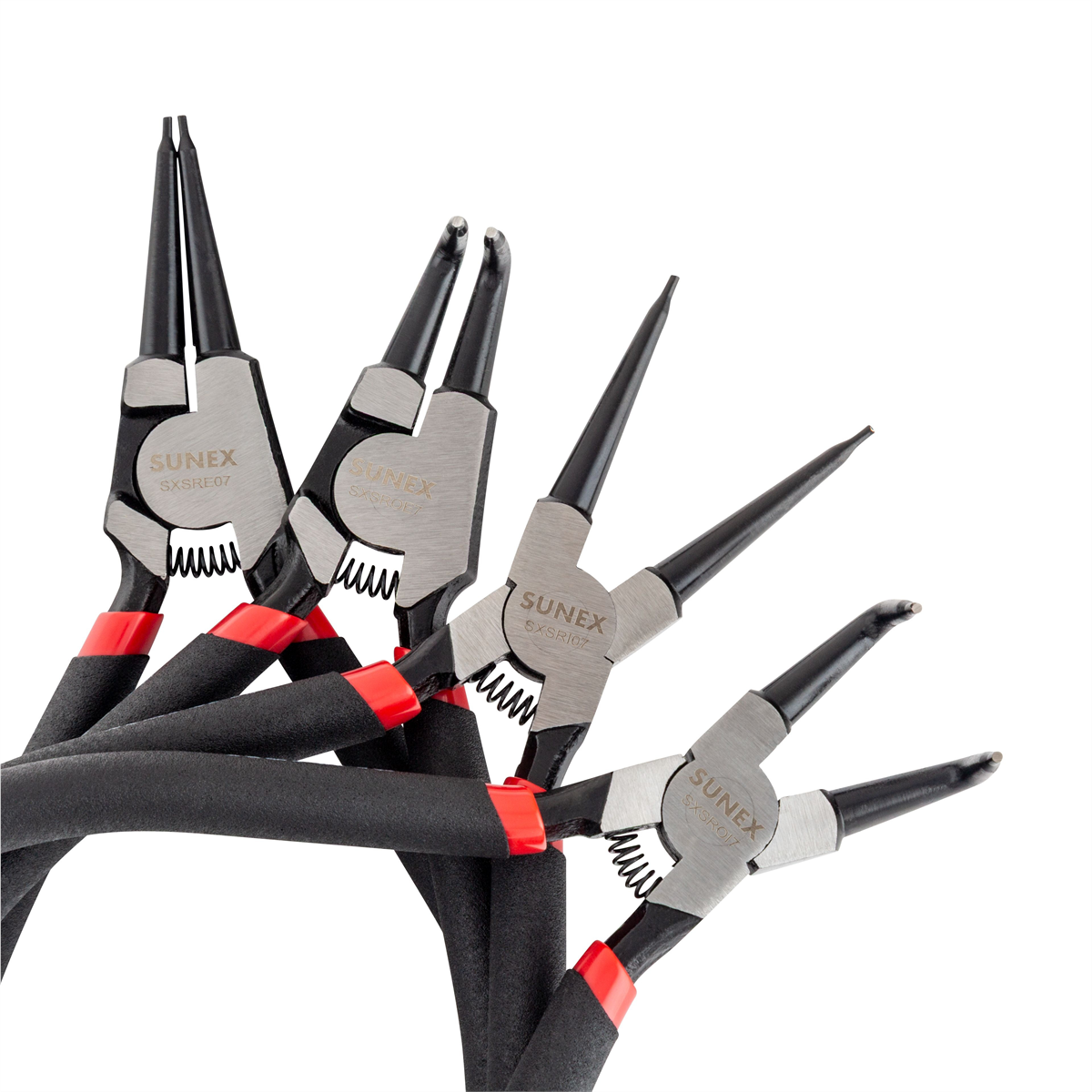 SUNEX 4 PC Snap Ring Pliers Set