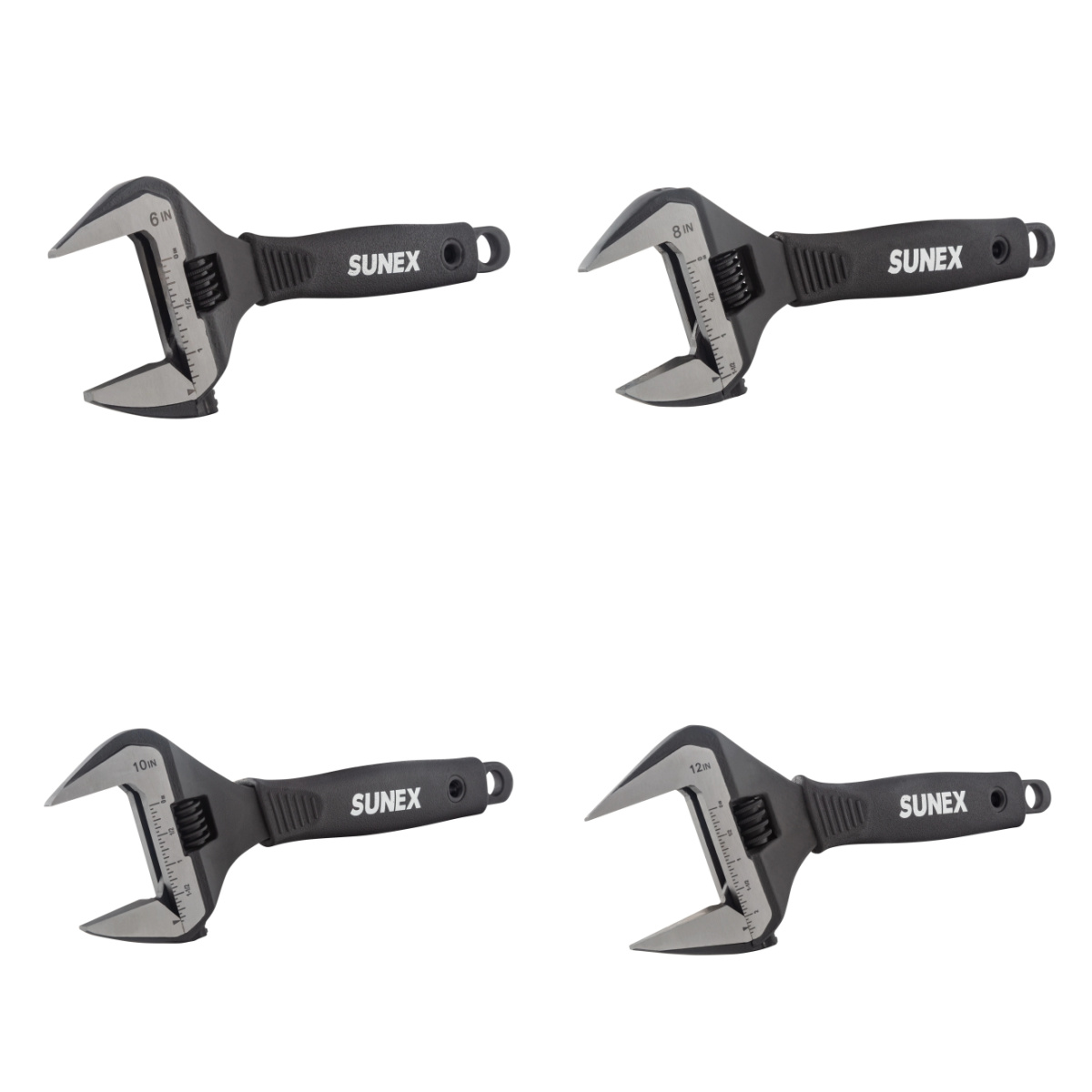 SUNEX Wide Jaw Adjustable Wrench Bundle