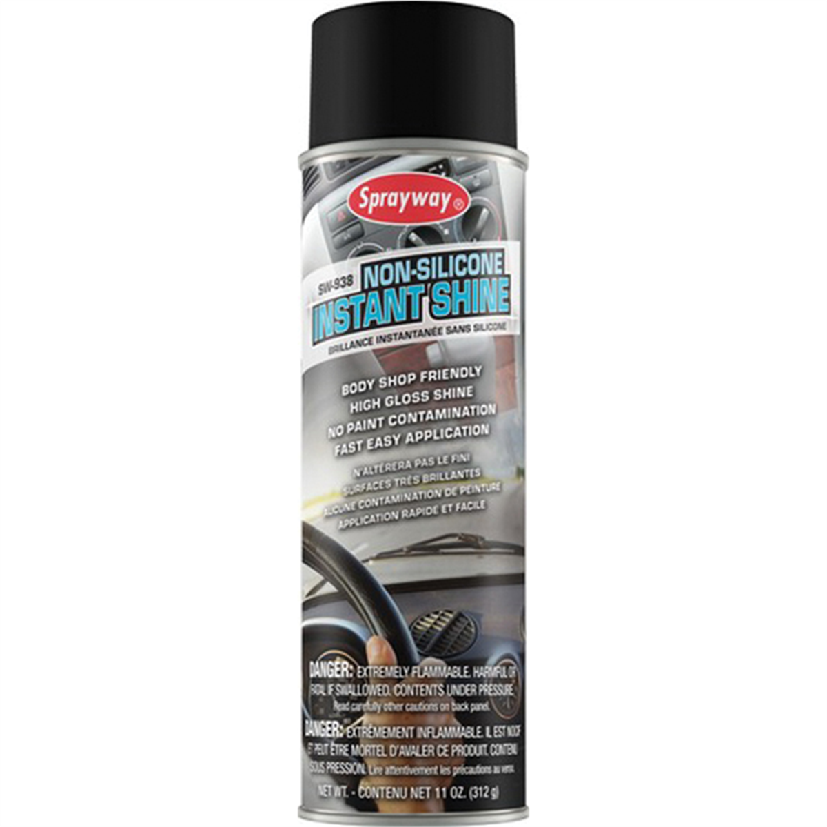 Sprayway Inc. SW938 Non-Silicone Auto Care Instant Shine, 20 oz Aerosol Can, Clear, Liquid
