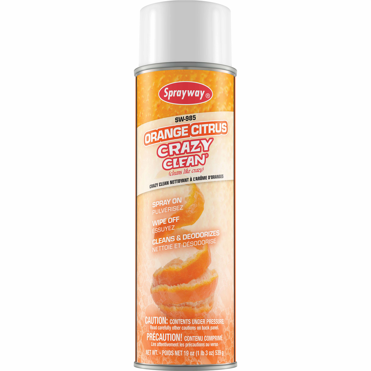 Sprayway Inc. Crazy Clean SW985 All Purpose Cleaner, 20 oz Aerosol Can, White Emulsion