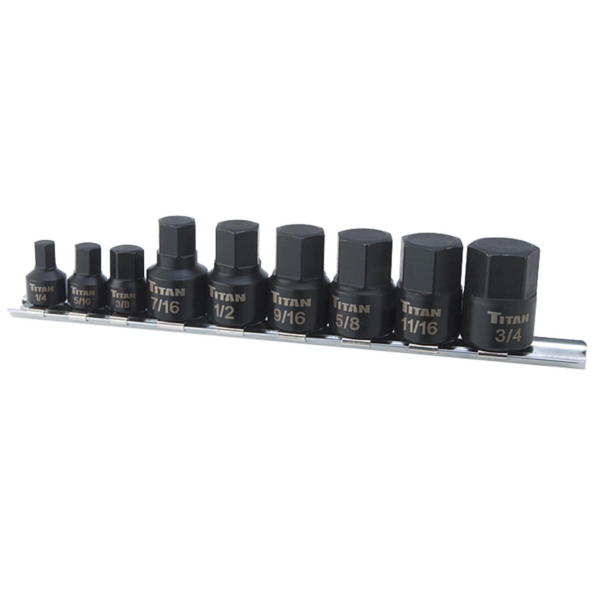 TITAN 9-PC 1/4" DR STUBBY SAE HEX BI
