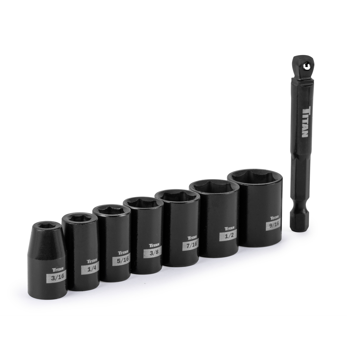 Titan 8 Piece 1/4 Inch Drive 6 Point SAE Impact Socket Set