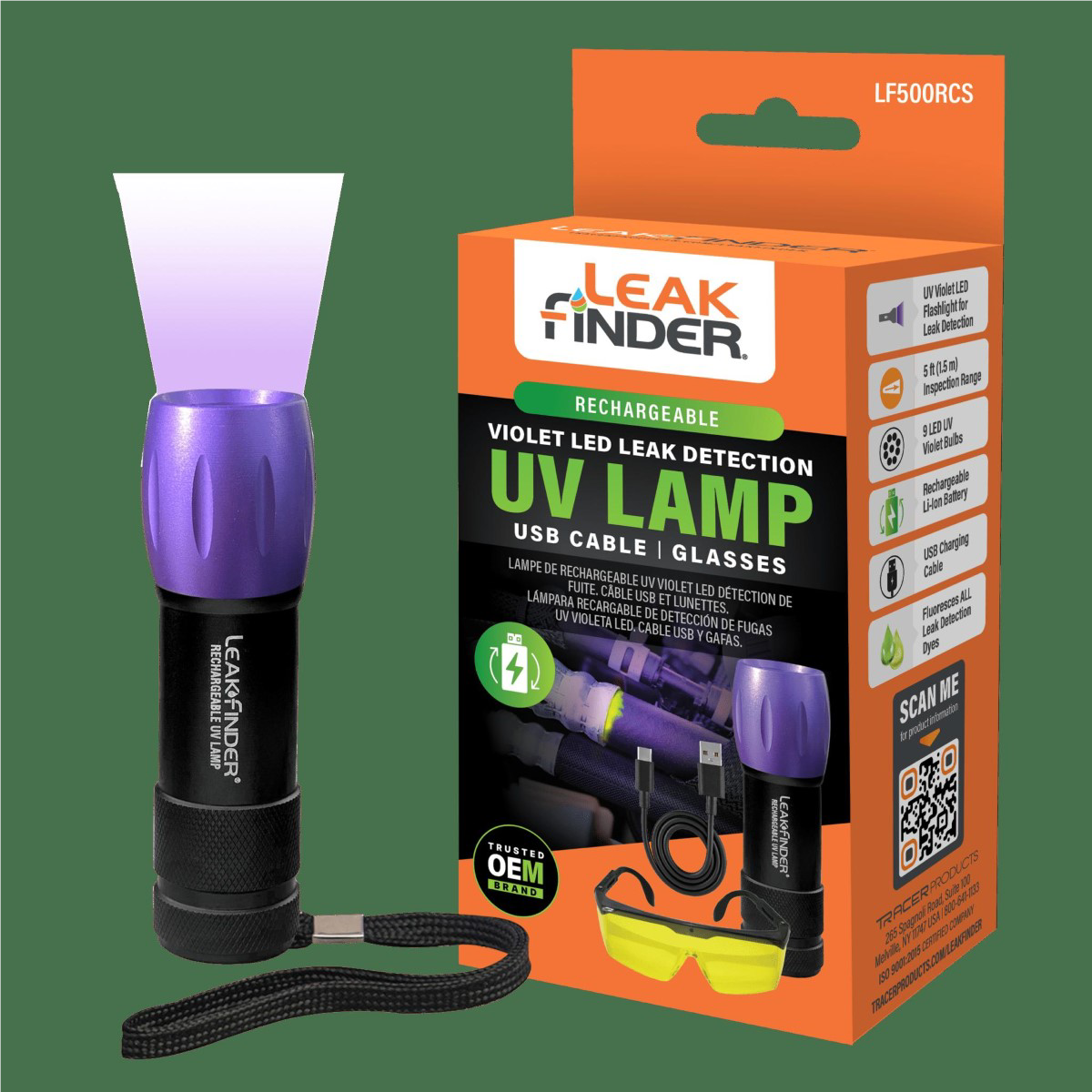 Tracer Products Rechargeable Violet LED Leak Detection UV Lamp