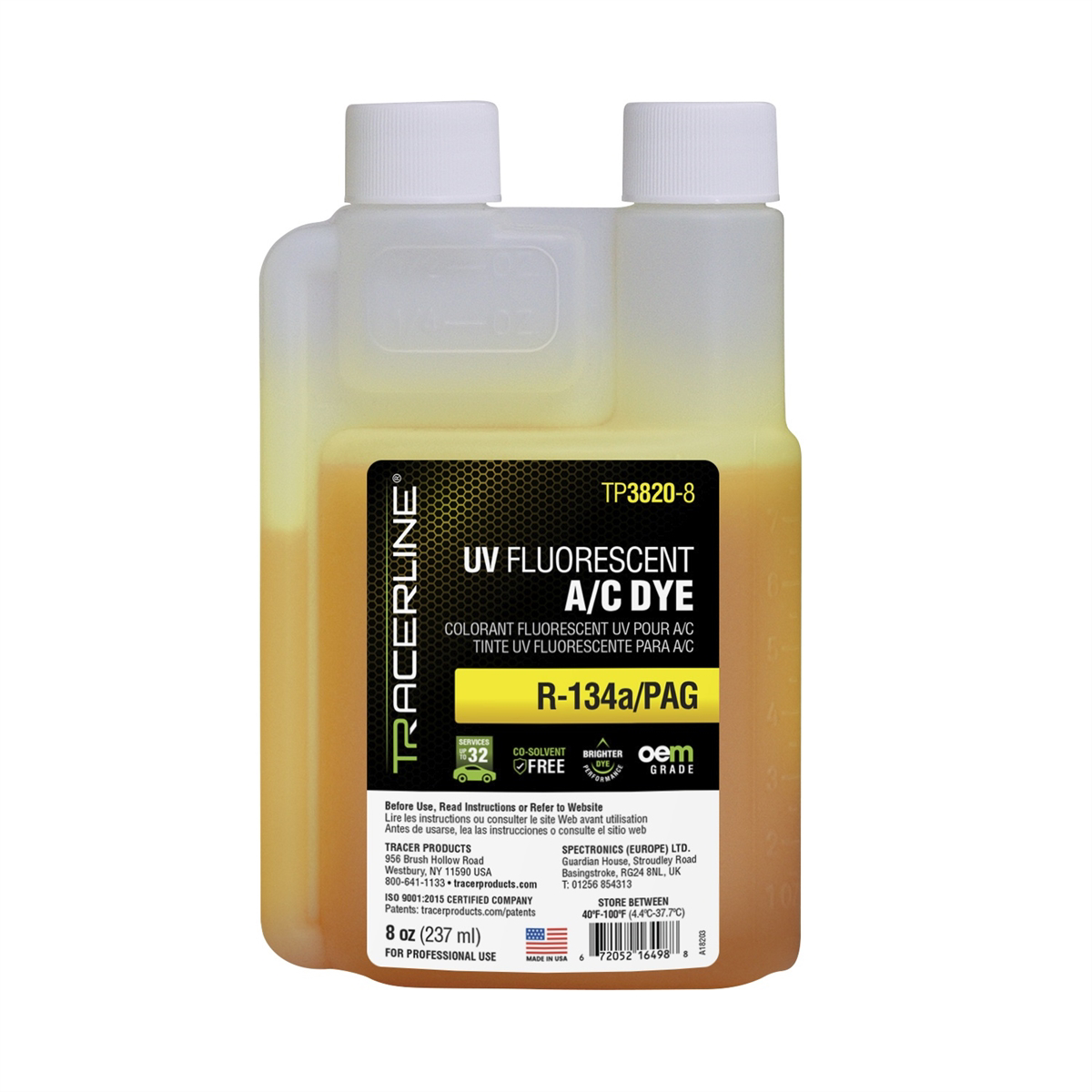 Tracer Products 8 Oz (237 Ml) Bottle R-134a/pag A/c Dye