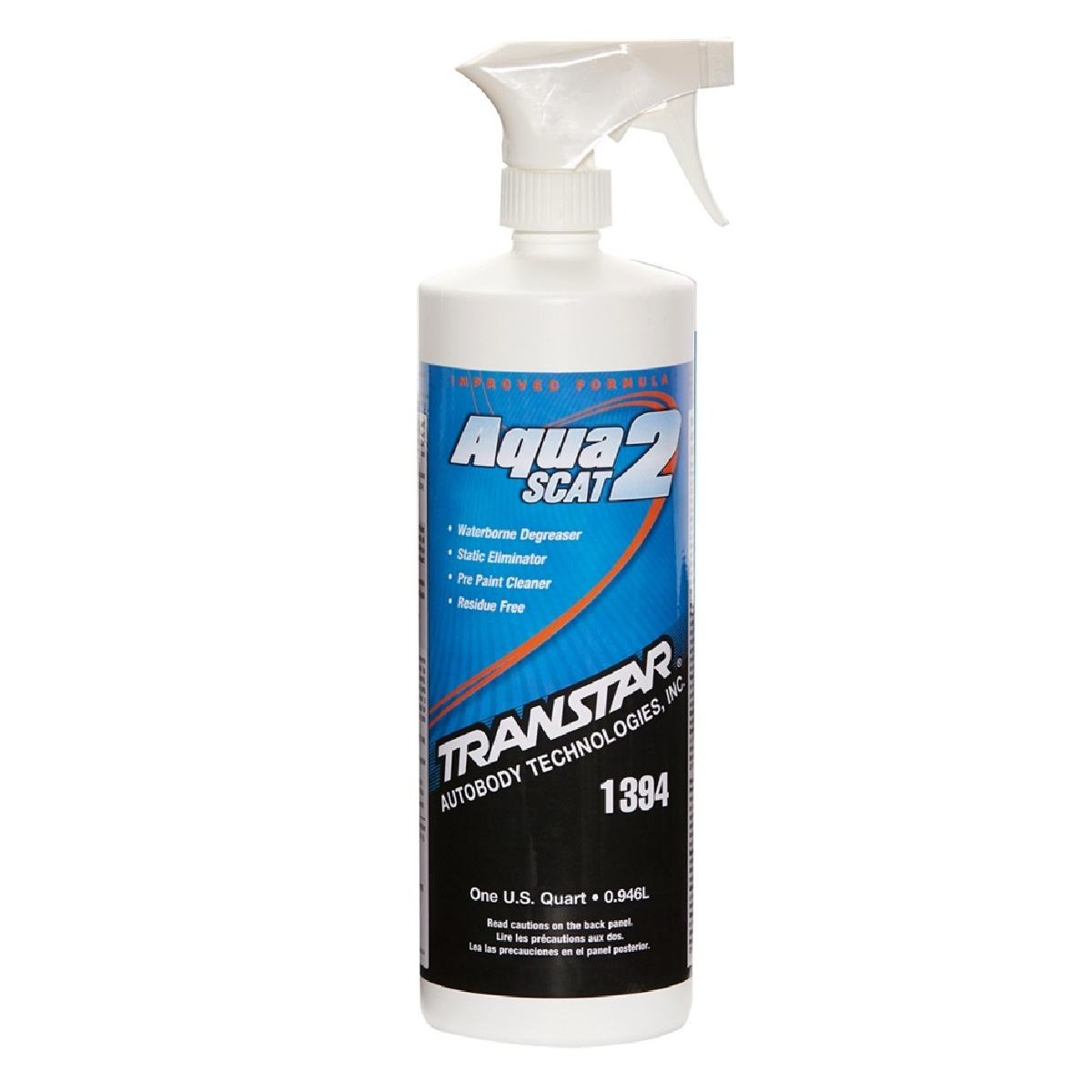 Transtar Autobody Products 1394 - Aqua SCAT 2 Waterborne Degreaser - 1 qt Spray Bottle - White