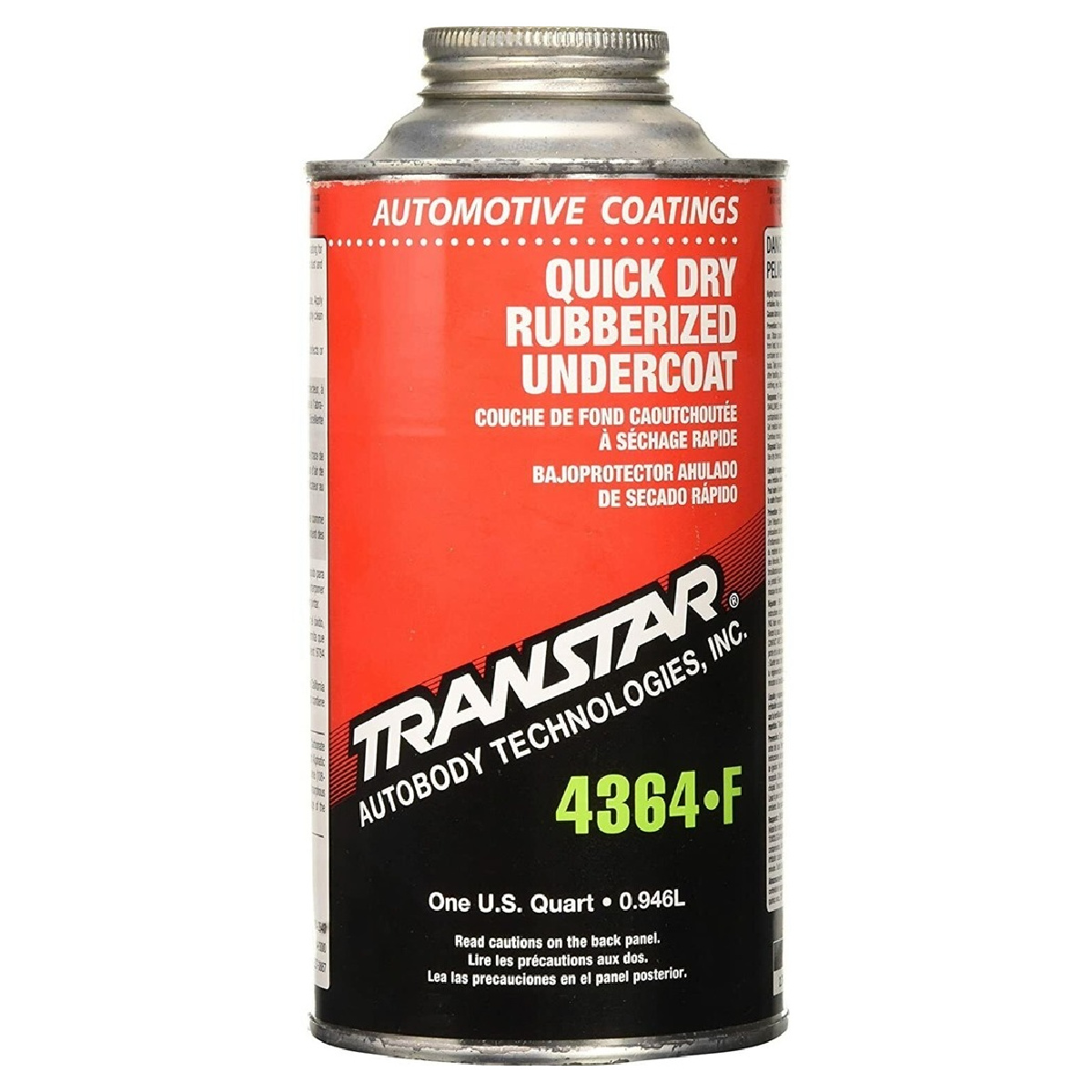 Transtar Autobody Products 4364-f - Quick Dry Rubberized Undercoat - 1 Quart Can - Black