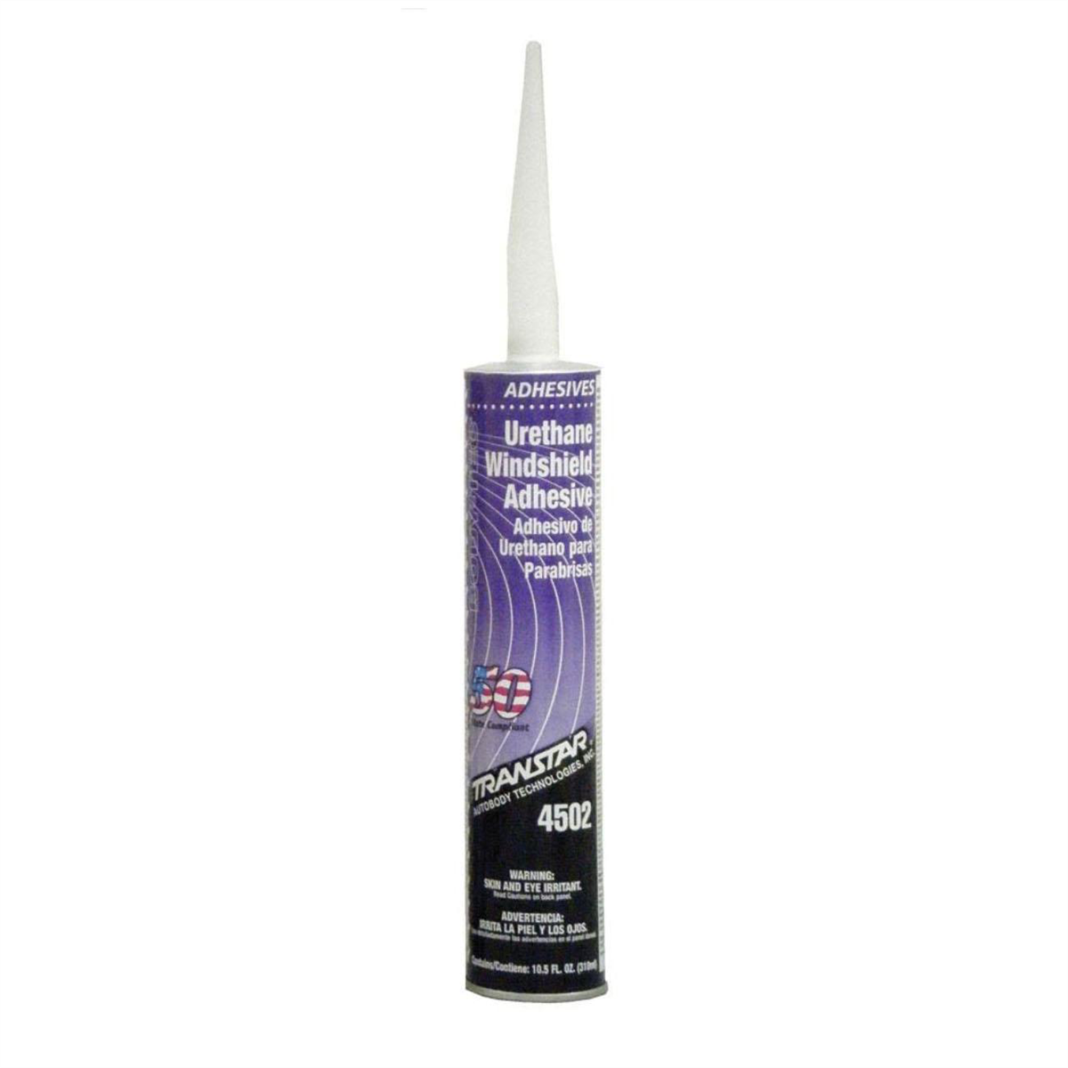 Transtar Autobody Products 4502 Windshield Adhesive, 11 oz Cartridge, Paste, Black, 24 to 36 hr Curing