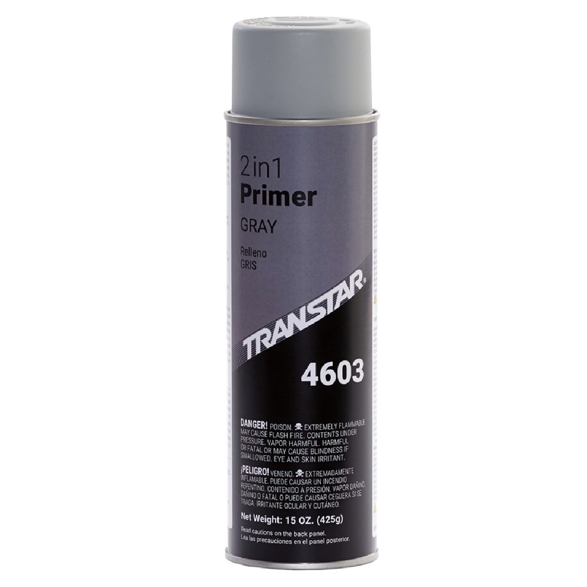 Transtar Autobody Products 4603 2-in-1 Primer Aerosol Can - 16 oz Net Weight - Gray