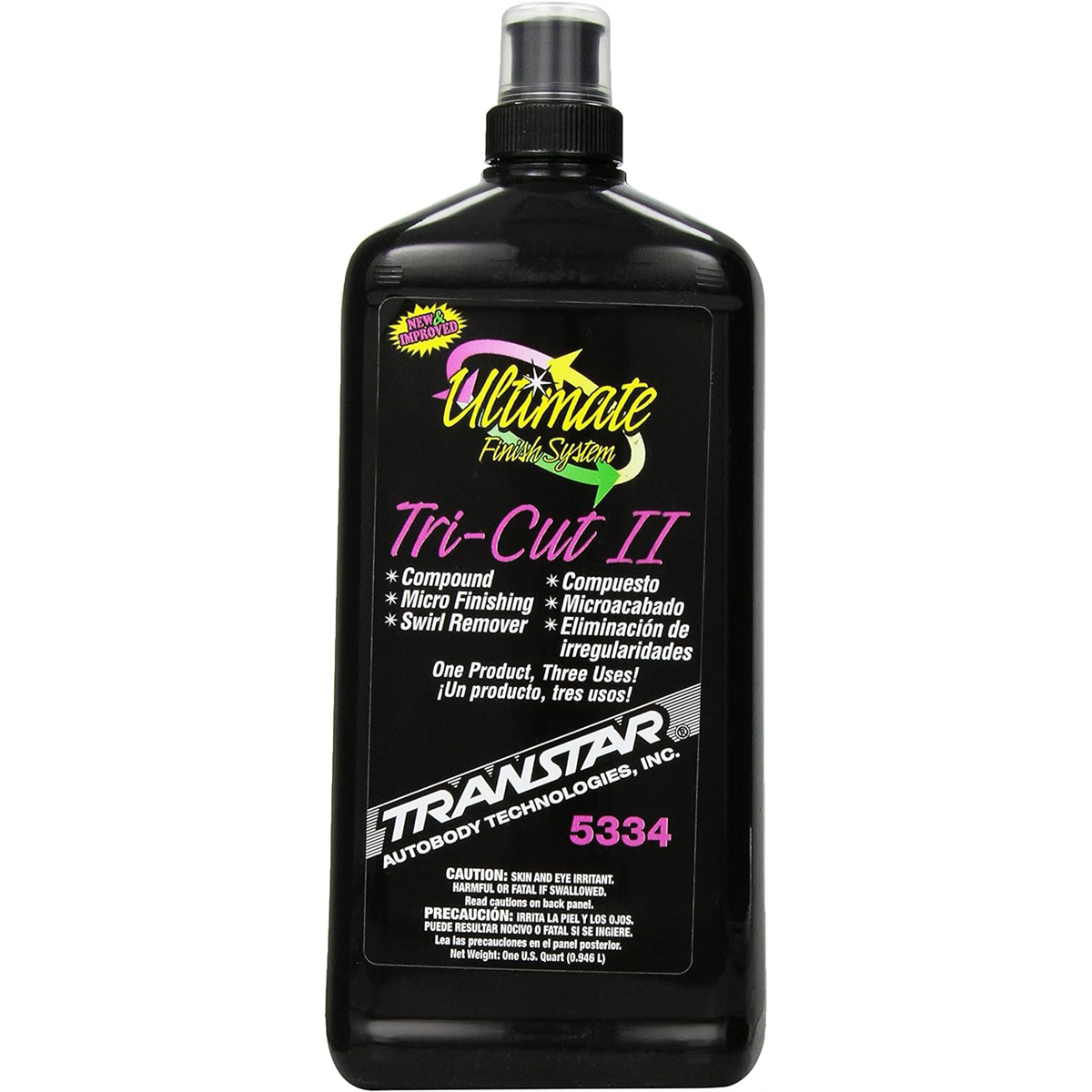 Transtar Autobody Products 5334 - Tri-Cut Compound - 1 qt Bottle - Glossy White - Liquid