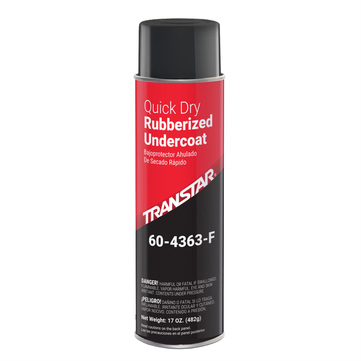 Transtar Autobody Products 60-4363-F Rubberized Undercoating Aerosol Can - 16 oz Net Weight - Black