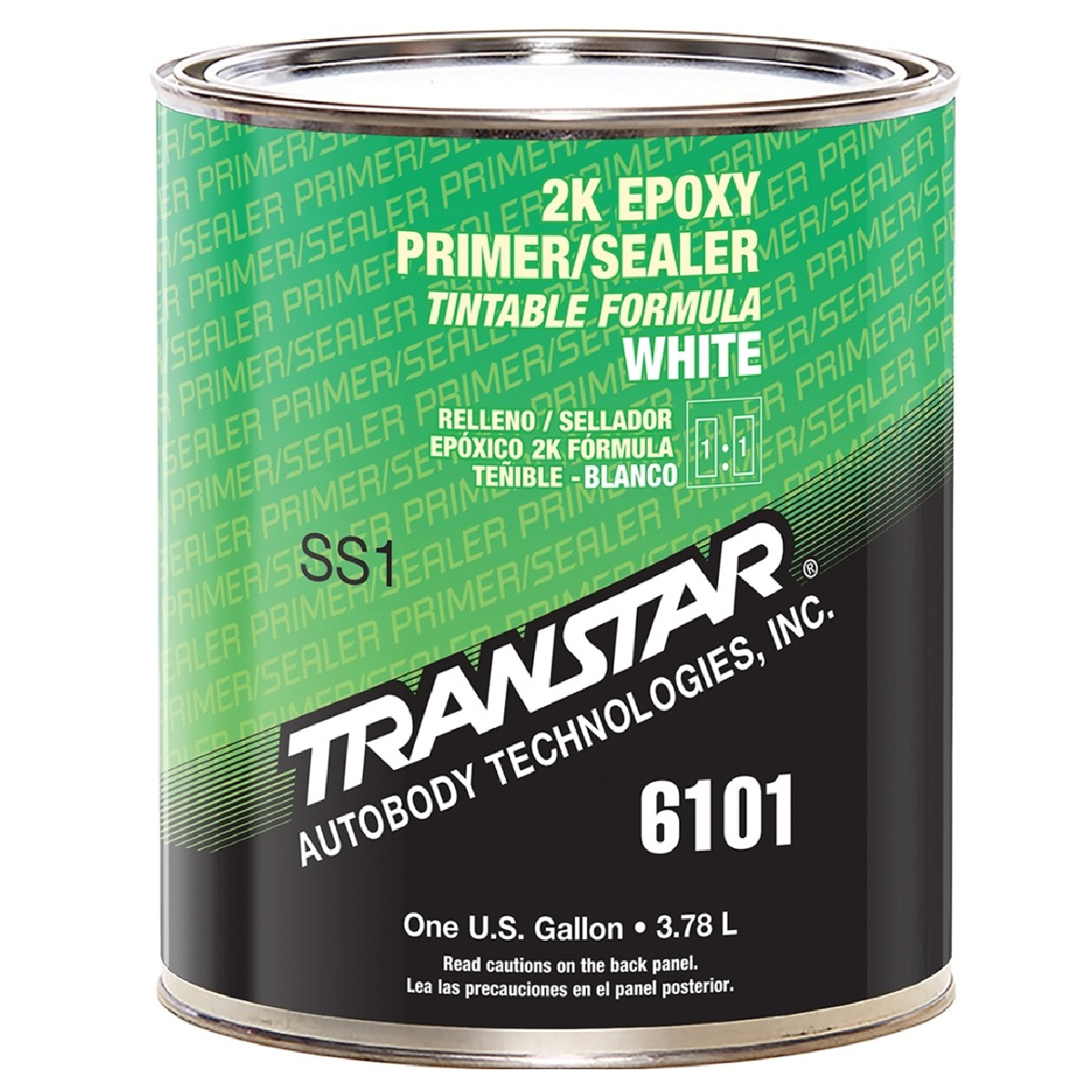 Transtar Autobody Products 6101 2K Epoxy Primer Sealer/Groundcoat, 1 gal Can, White, 520 sq-ft/gal at 1 mil Coverage