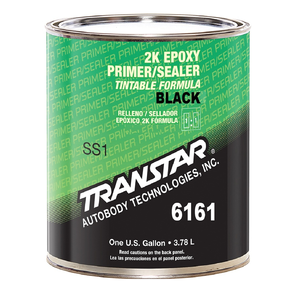 Transtar Autobody Products 6161 - 2K Epoxy Primer Sealer/Groundcoat - 1 Gallon Can - Black - 1:1:10 Mixing - 520 sq-ft/ Gallon at 1 mil Coverage