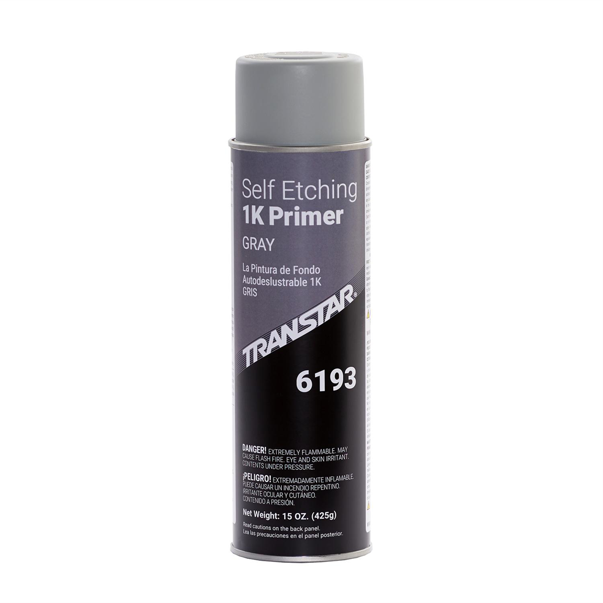 Transtar Autobody Products 6193 Self-Etching 1K Primer Aerosol Can - 16 oz Net Weight - Gray