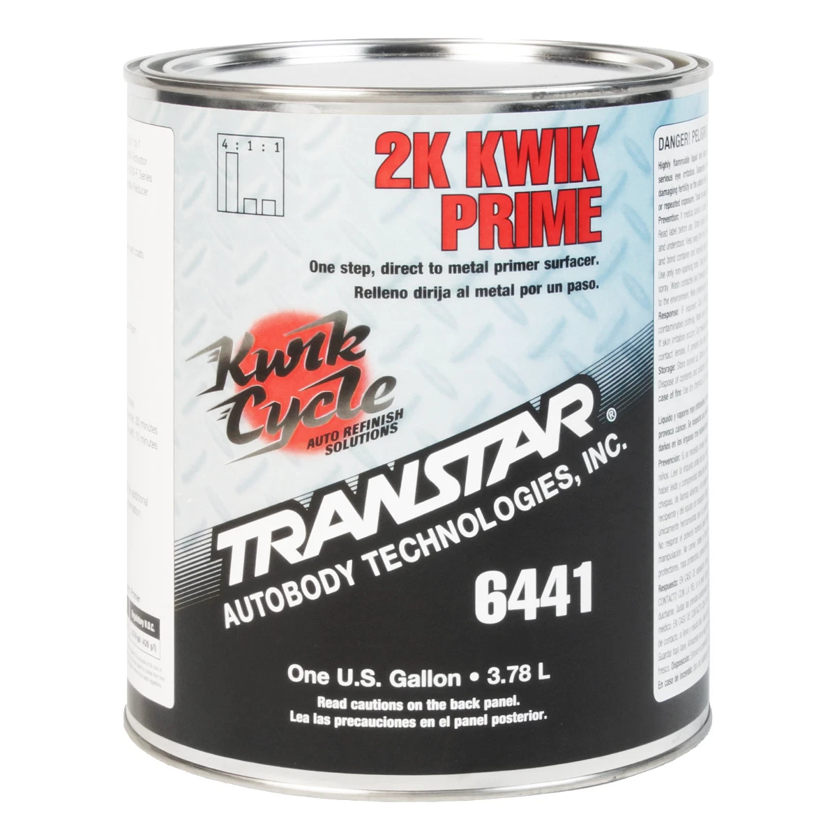 Transtar Autobody Products 6441 - 2K Kwik Primer - 1 Gallon Can - Gray - 4:1 or 4:1:1 Mixing