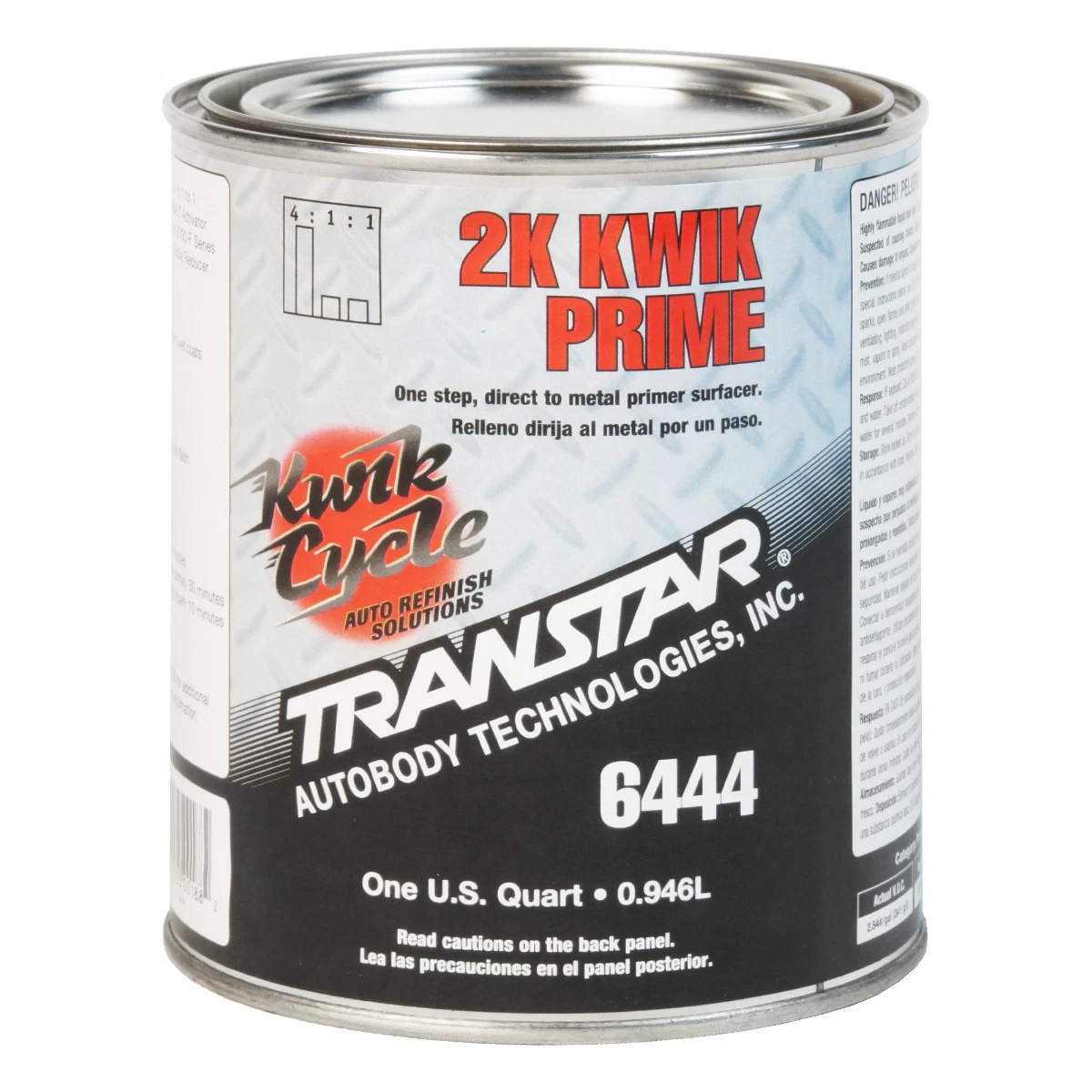 Transtar Autobody Products 6444 - 2K Kwik Primer - 1 qt Can - Gray - 4:1 or 4:1:1 Mixing