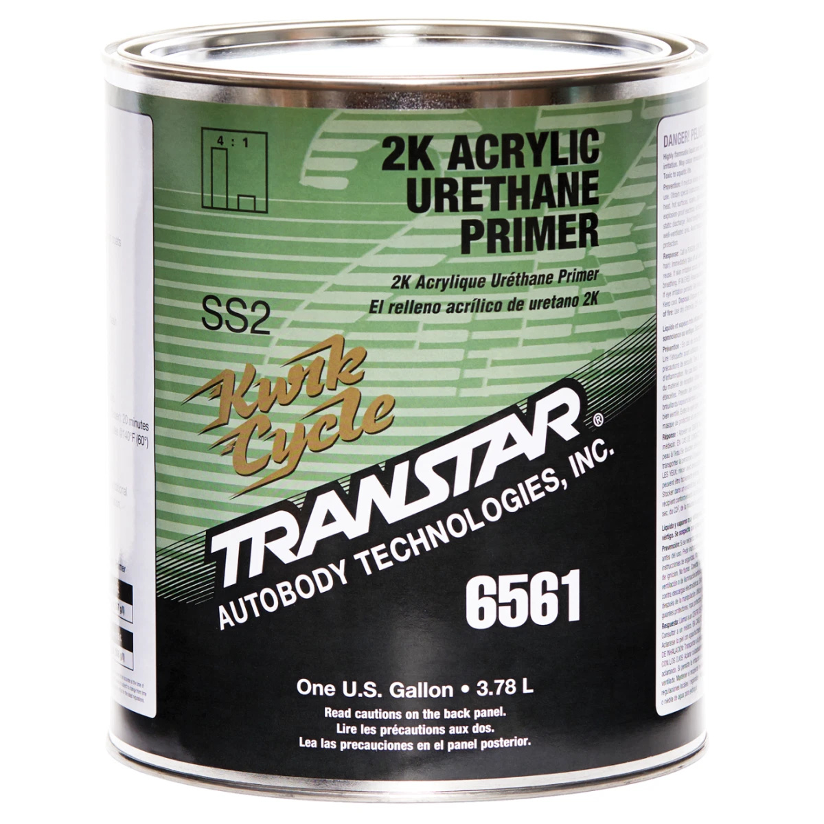 Transtar Autobody Products 6561 - 2K Acrylic Urethane Primer - 1 Gallon Can - Gray - 4:1 Mixing - 717 sq-ft/ Gallon at 1 mil Coverage