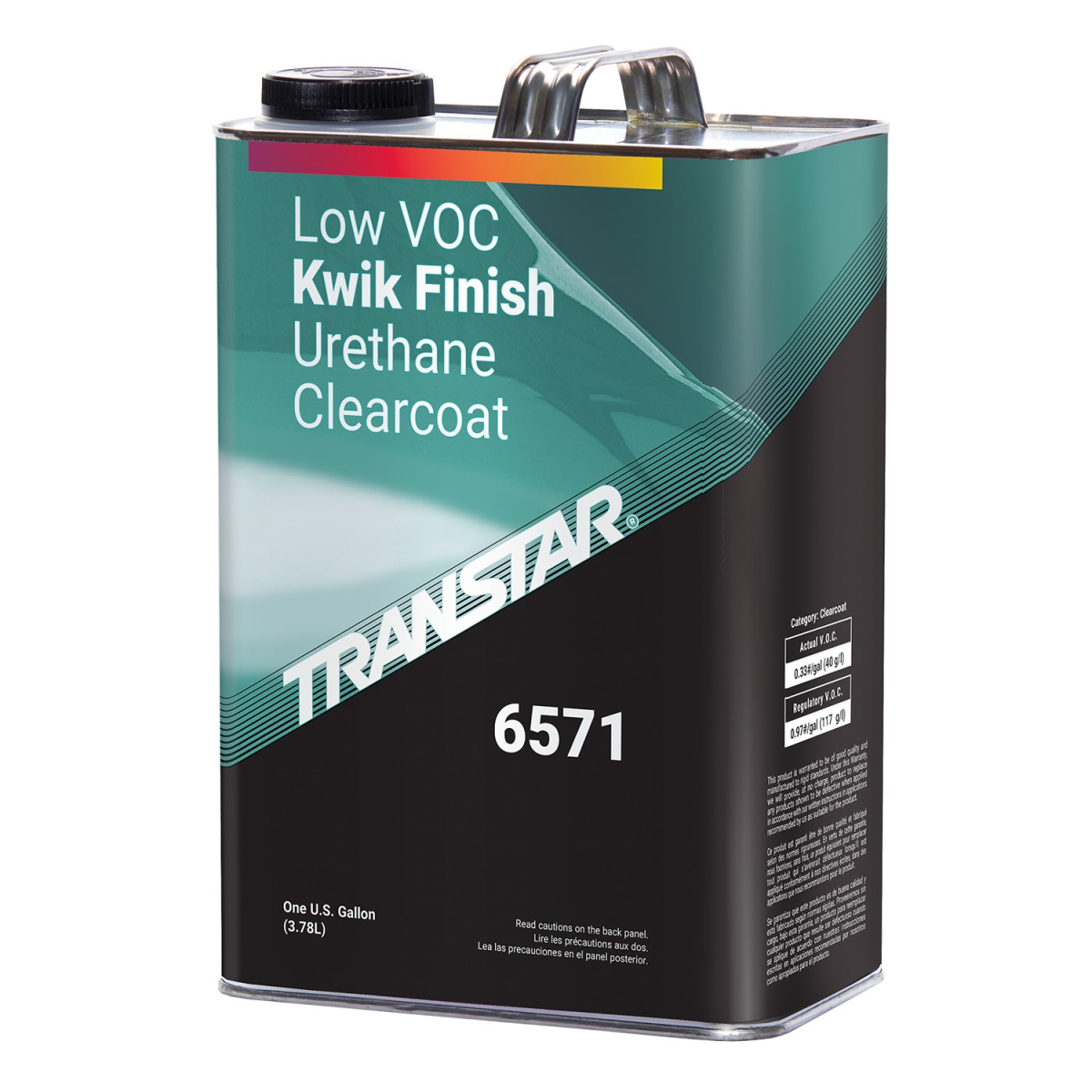 Transtar Autobody Products 6571 - Kwik 2.1 Low VOC Clearcoat - 1 Gallon Can - Kwik - 4:1 Mixing