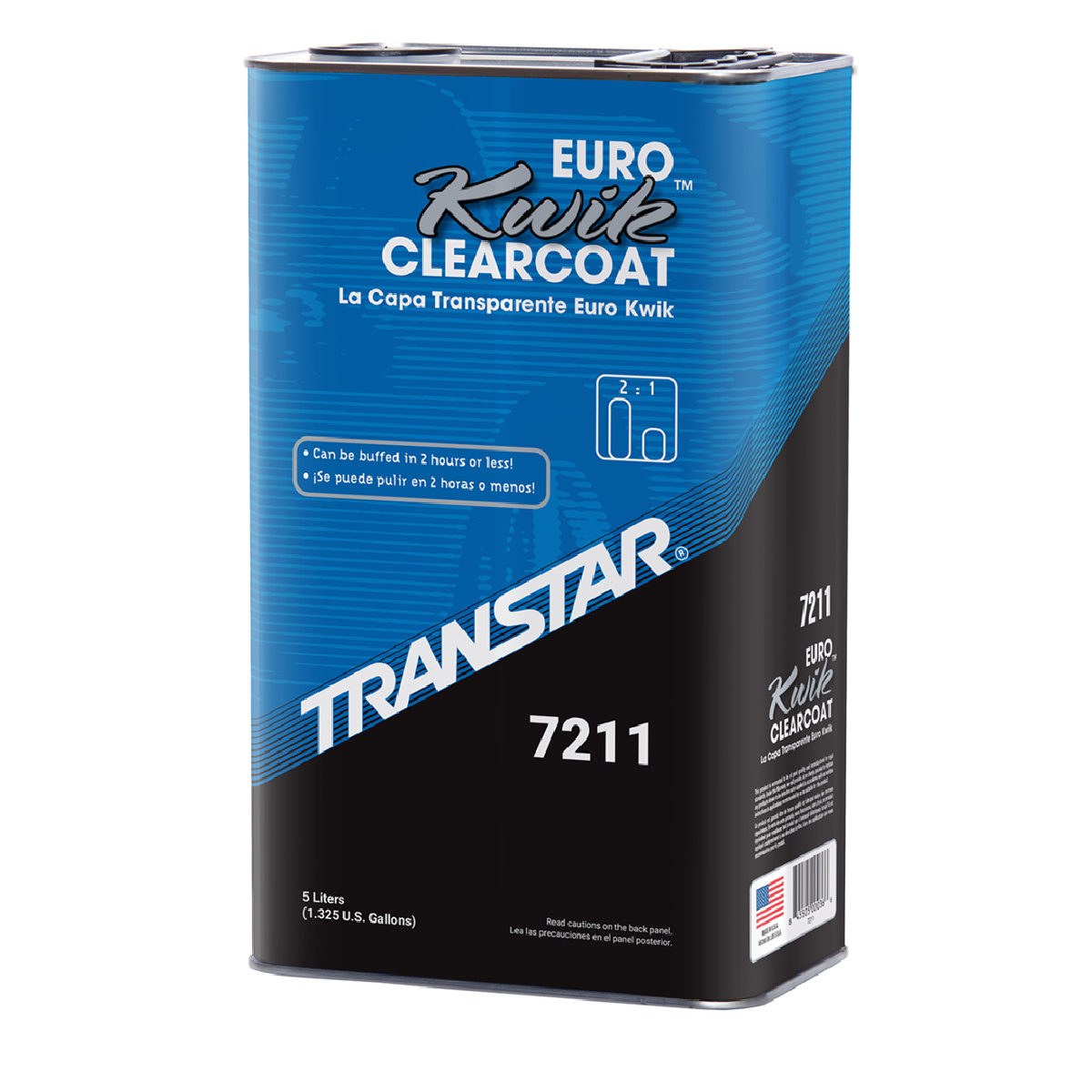 Transtar Autobody Products 7211 - EURO Kwik Clearcoat - 5 L Can - Euro - 2:1 Mixing