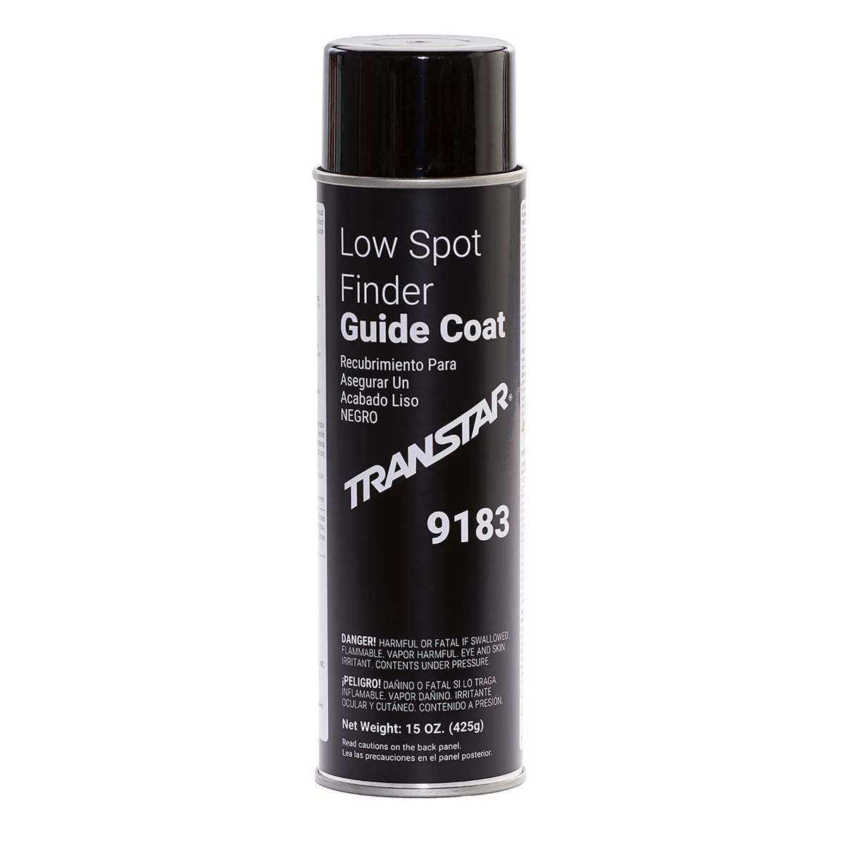 Transtar Autobody Products 9183 Low Spot Finder Guide Coat Aerosol Can - 16 oz Net Weight - Black
