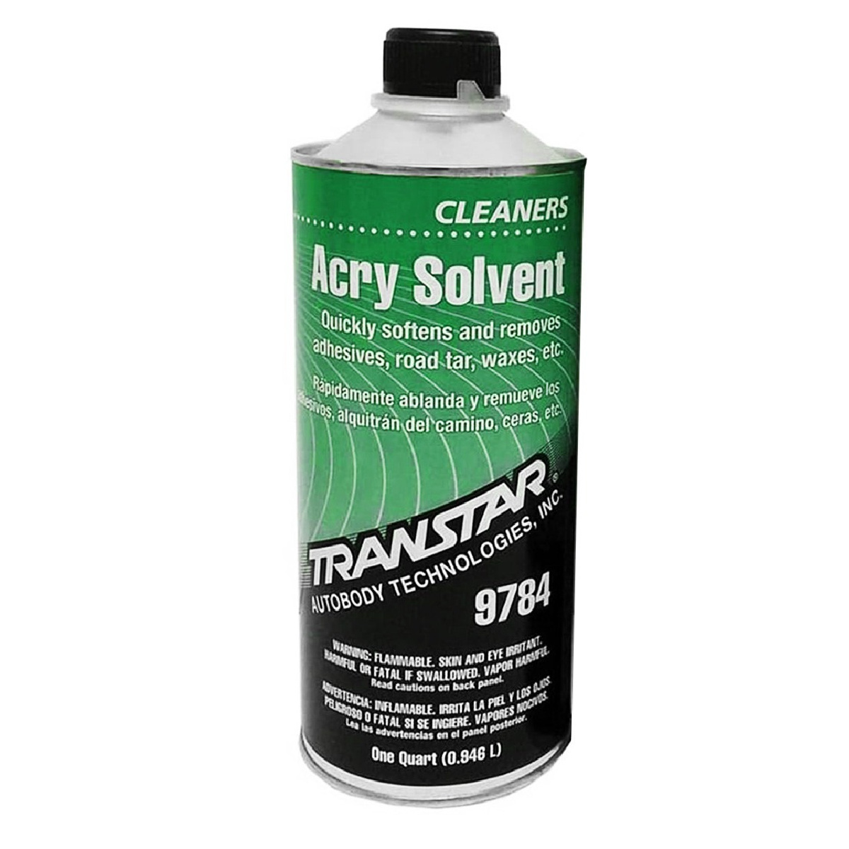 Transtar Autobody Products 9784 - Acry Solvent Adhesive Cleaner - 1 Quart Can - Clear - Form - Liquid