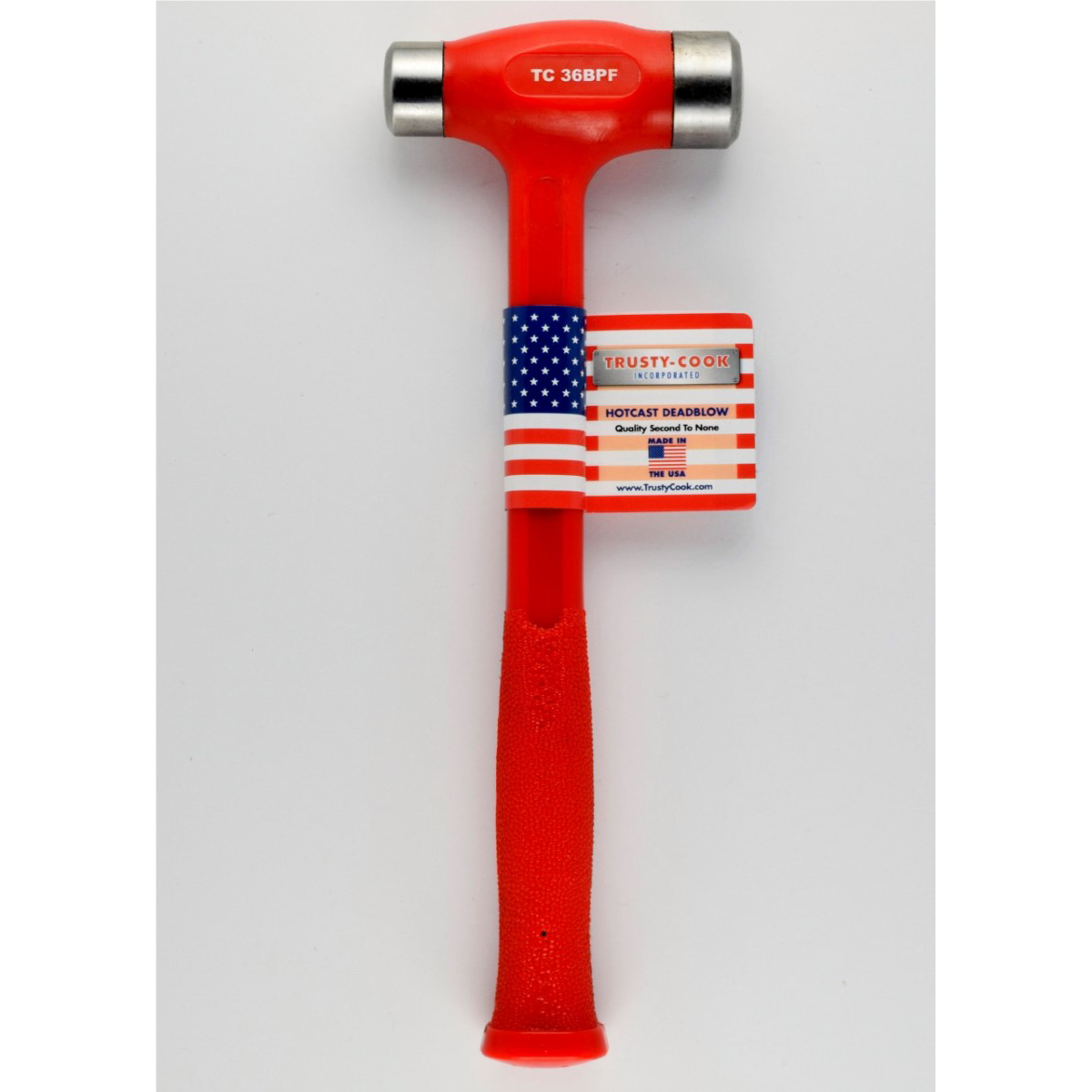 Trusty Cook Inc. 36 oz Flat-Flat Dead Blow Hammer - Model TC36BPF - Red