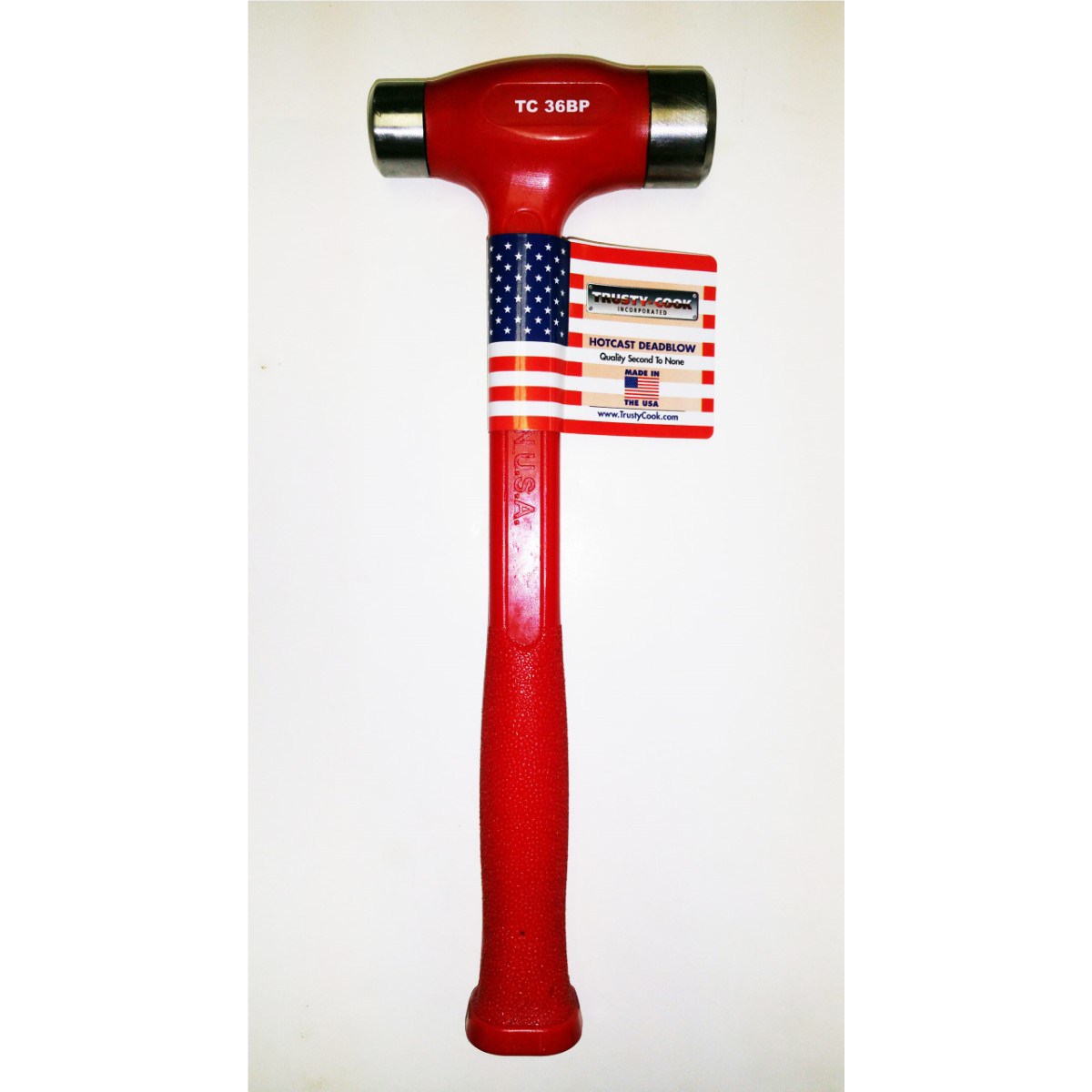 Trusty Cook Inc. 36 oz Ball Peen Dead Blow Hammer - Model TC36BP - Red