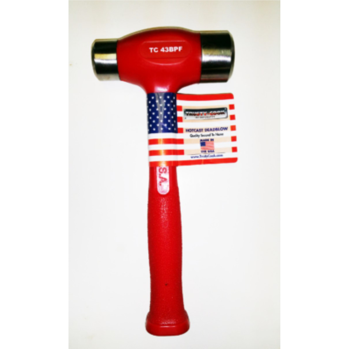 Trusty Cook Inc. 43 oz Flat-Flat Dead Blow Hammer - Model TC43BPF - Red
