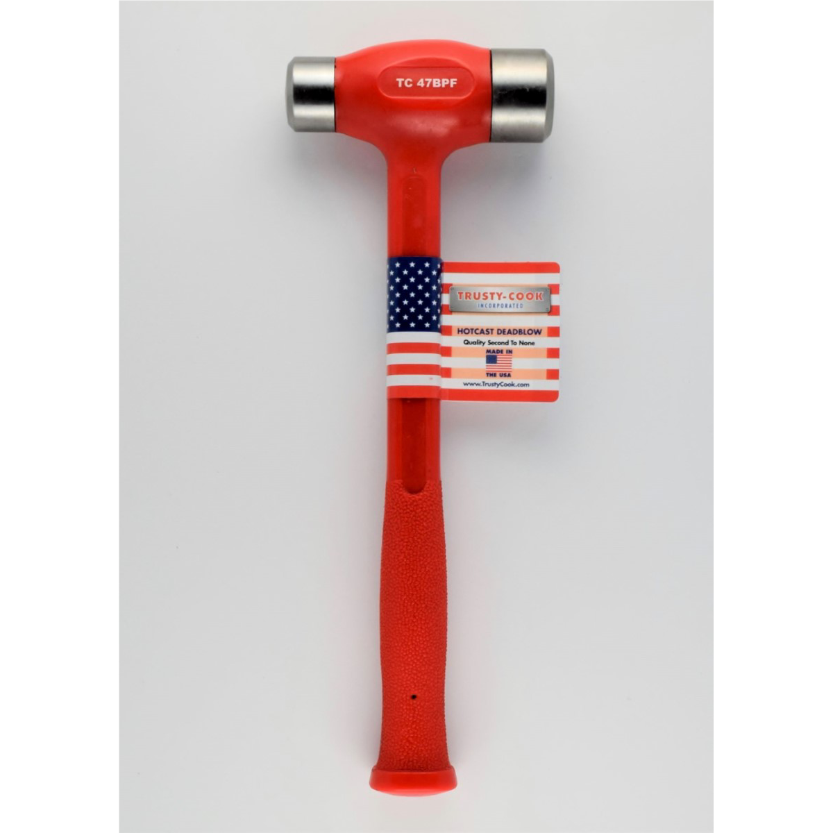 Trusty Cook Inc. 47 oz Flat-Flat Dead Blow Hammer - Model TC47BPF - Red