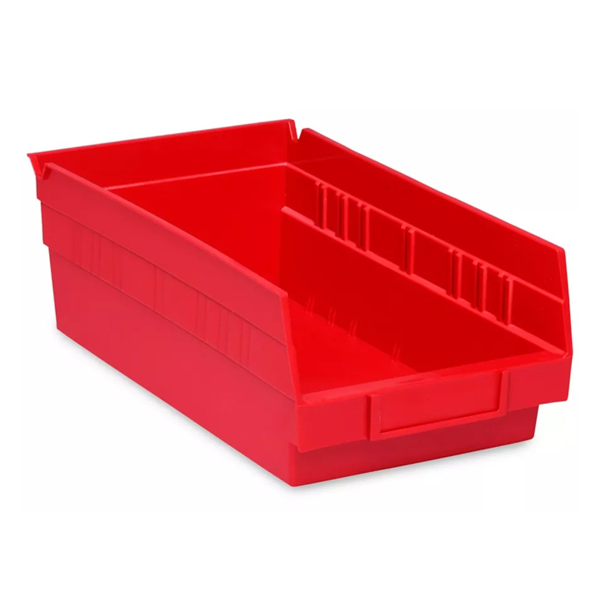 Uline Plastic Shelf Bins - 7 x 12 x 4", Red