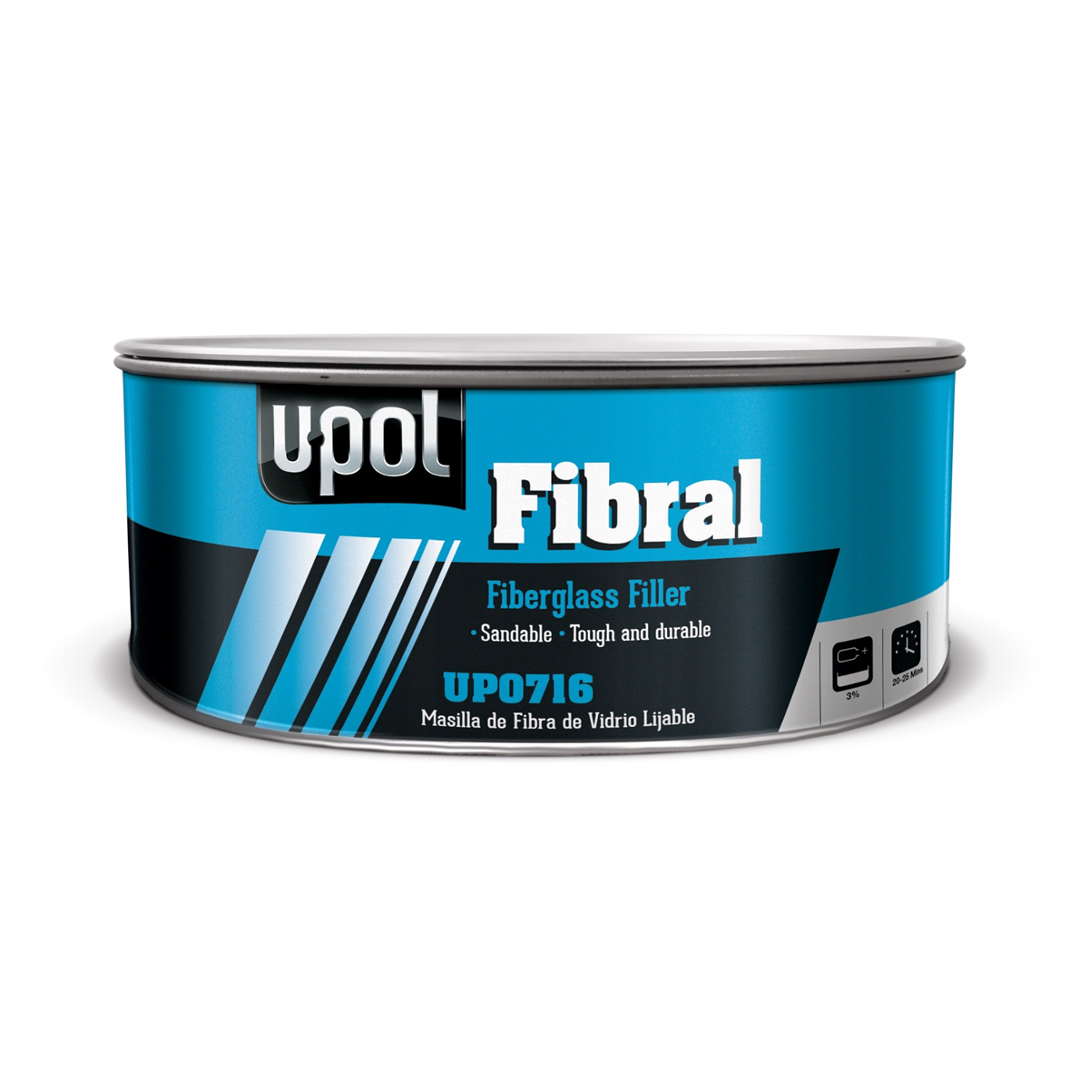 U Pol Products Up0716 Fibral Fiberglass Filler, 900 Ml Tin, Pale Yellow, Paste