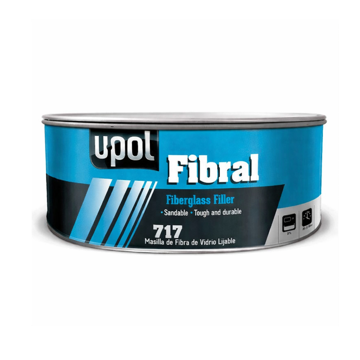 U Pol Products Fibral Up0717 Fiberglass Filler - Yellow Fibrous Paste Body Repair Filler - 1.3 L Can