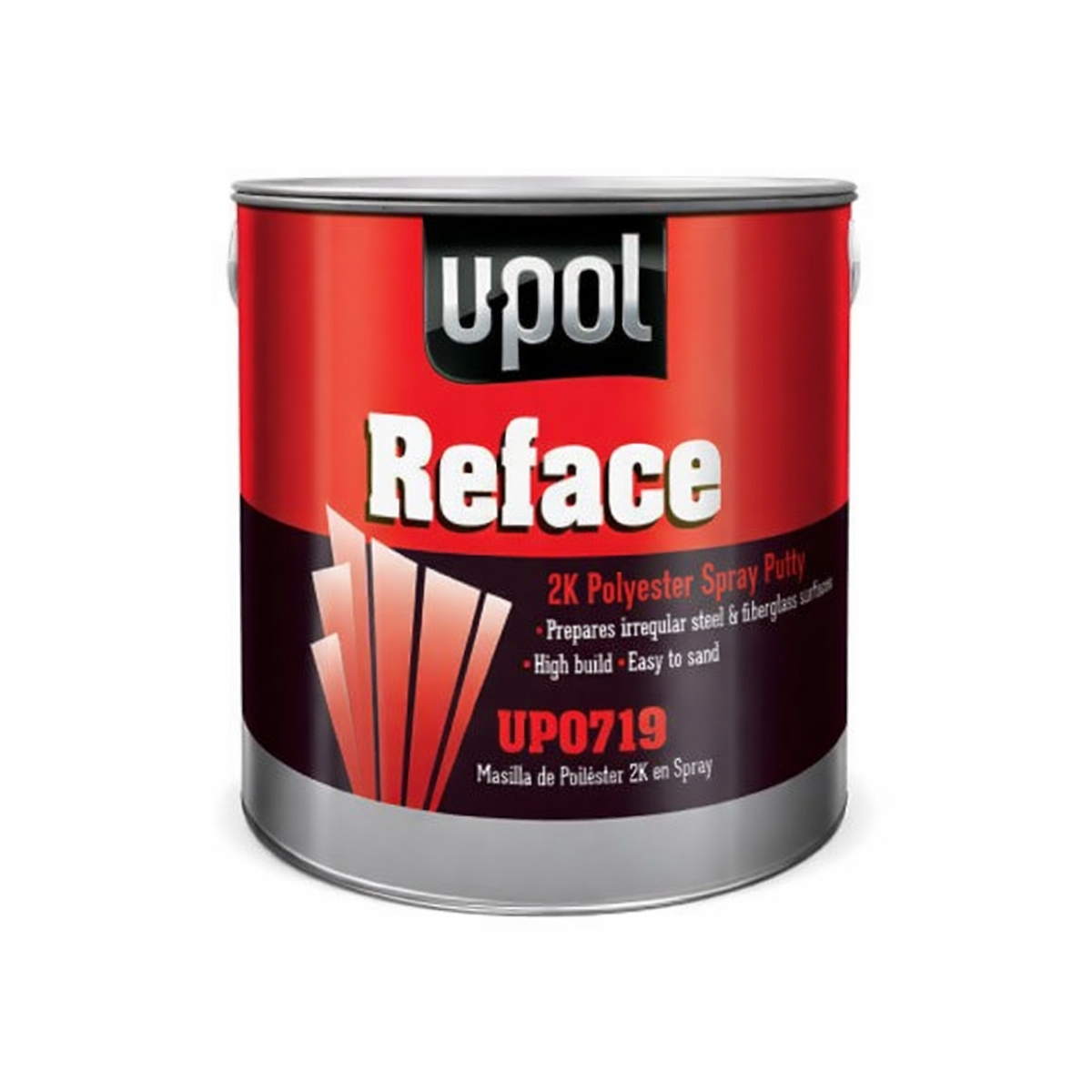 U Pol Products REFACE UP0719 2K Polyester Spray Putty, 1 L Tin, White