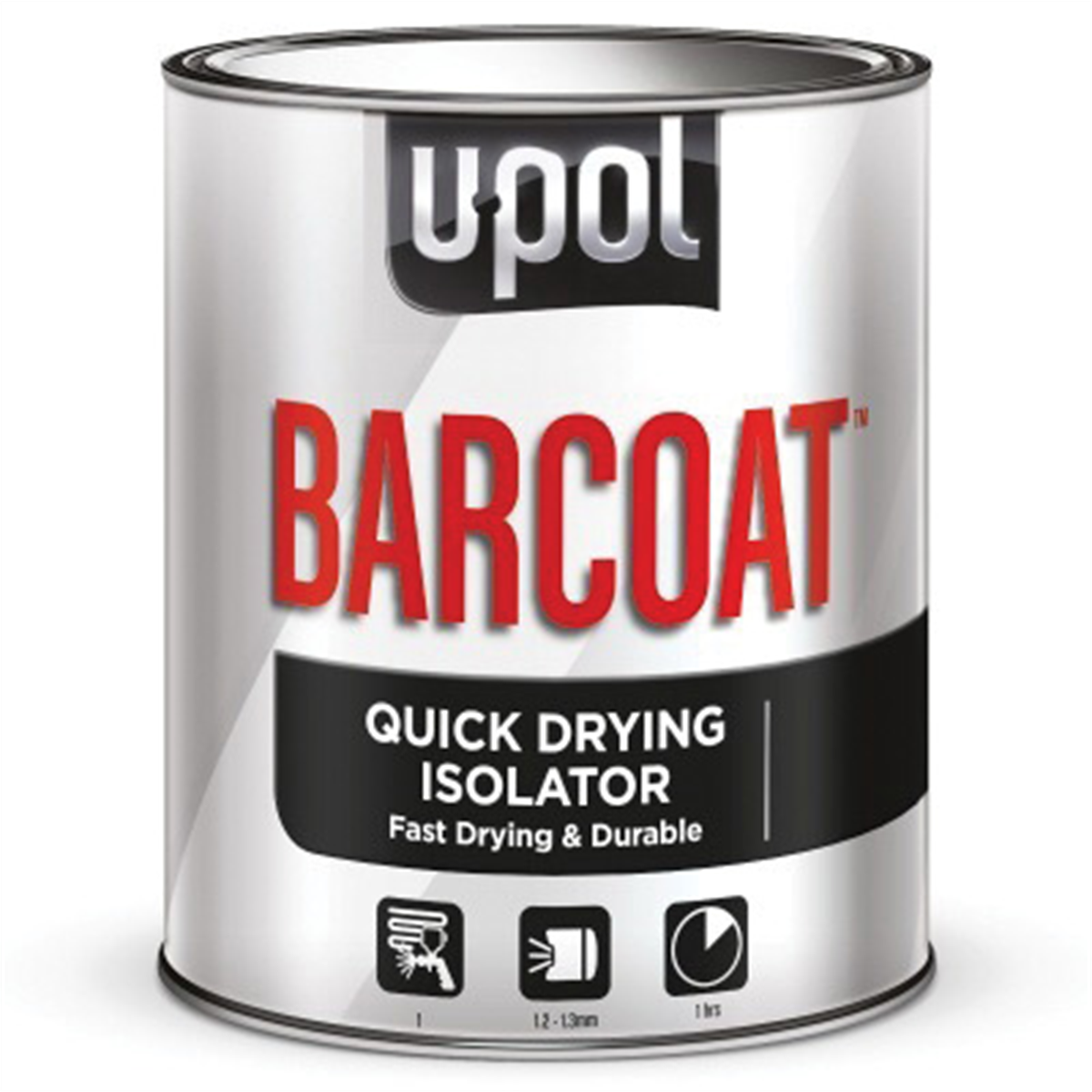 U Pol Products Barcoat UP0720 Quick Drying Isolator, 1 L Tin, Yellow, 1 hr Curing