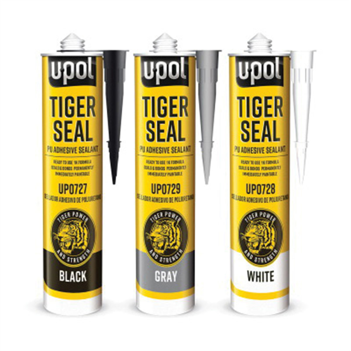 U Pol Products TIGER SEAL UP0728 Seam Sealer, 310 mL Cartridge, Solid, White, 24 hr Curing