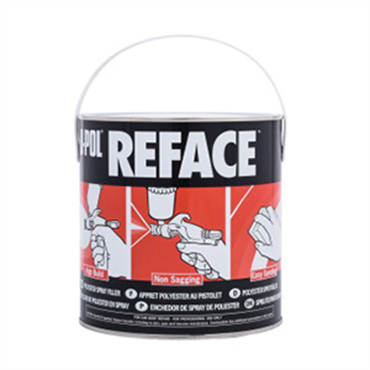 U Pol Products REFACE UP0733 2K Polyester Spray Putty, 2.5 L Tin, White