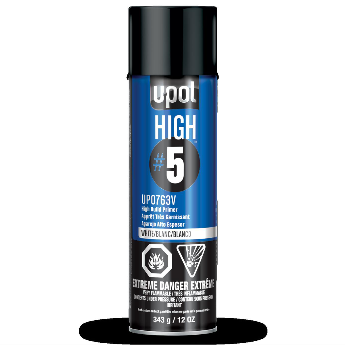 U Pol Products High#5 Up0763v High Build Primer, 450 Ml Aerosol Can, White, 21.5 Sq-ft Coverage